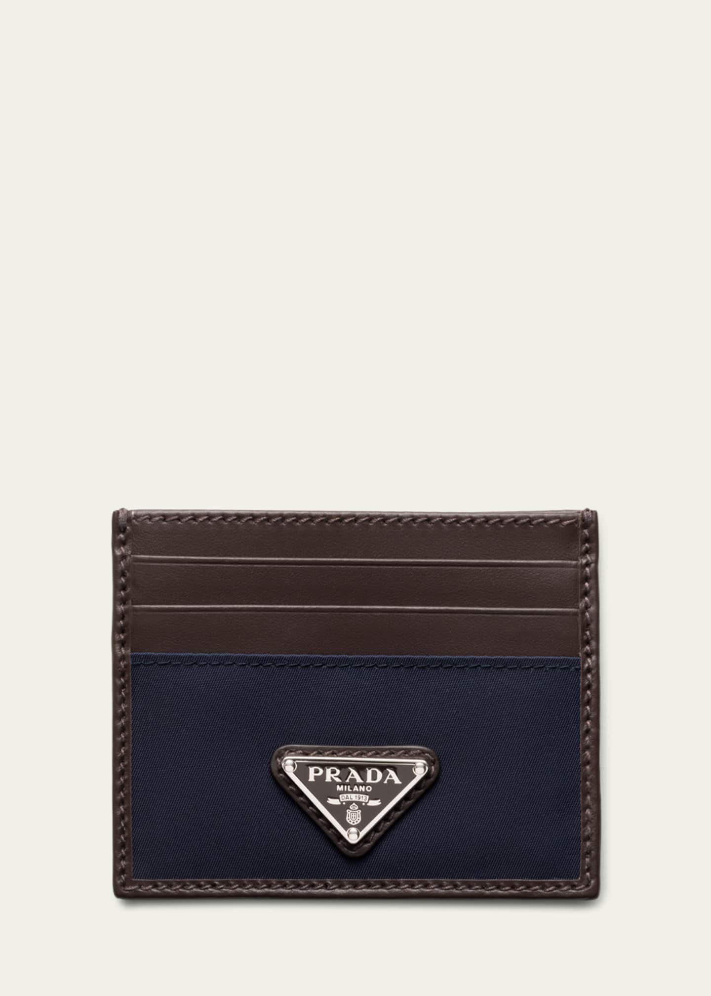 Prada Men's Re-Nylon and Leather Card Holder Image 1 of 2