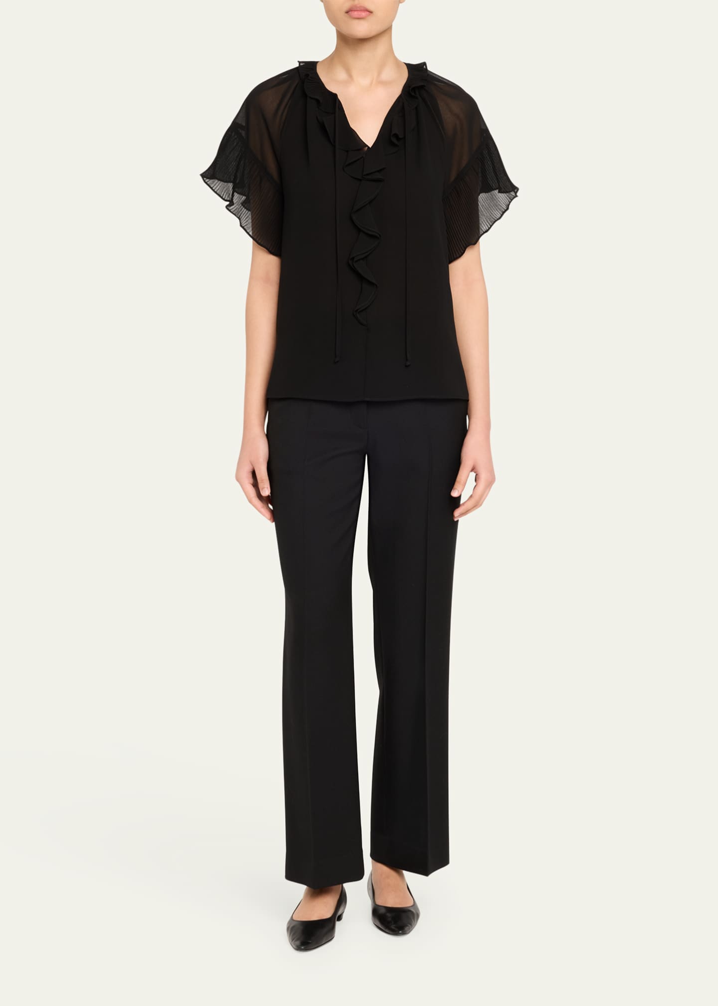 Kobi Halperin Vale Raglan-Sleeve Ruffle Blouse Image 2 of 5