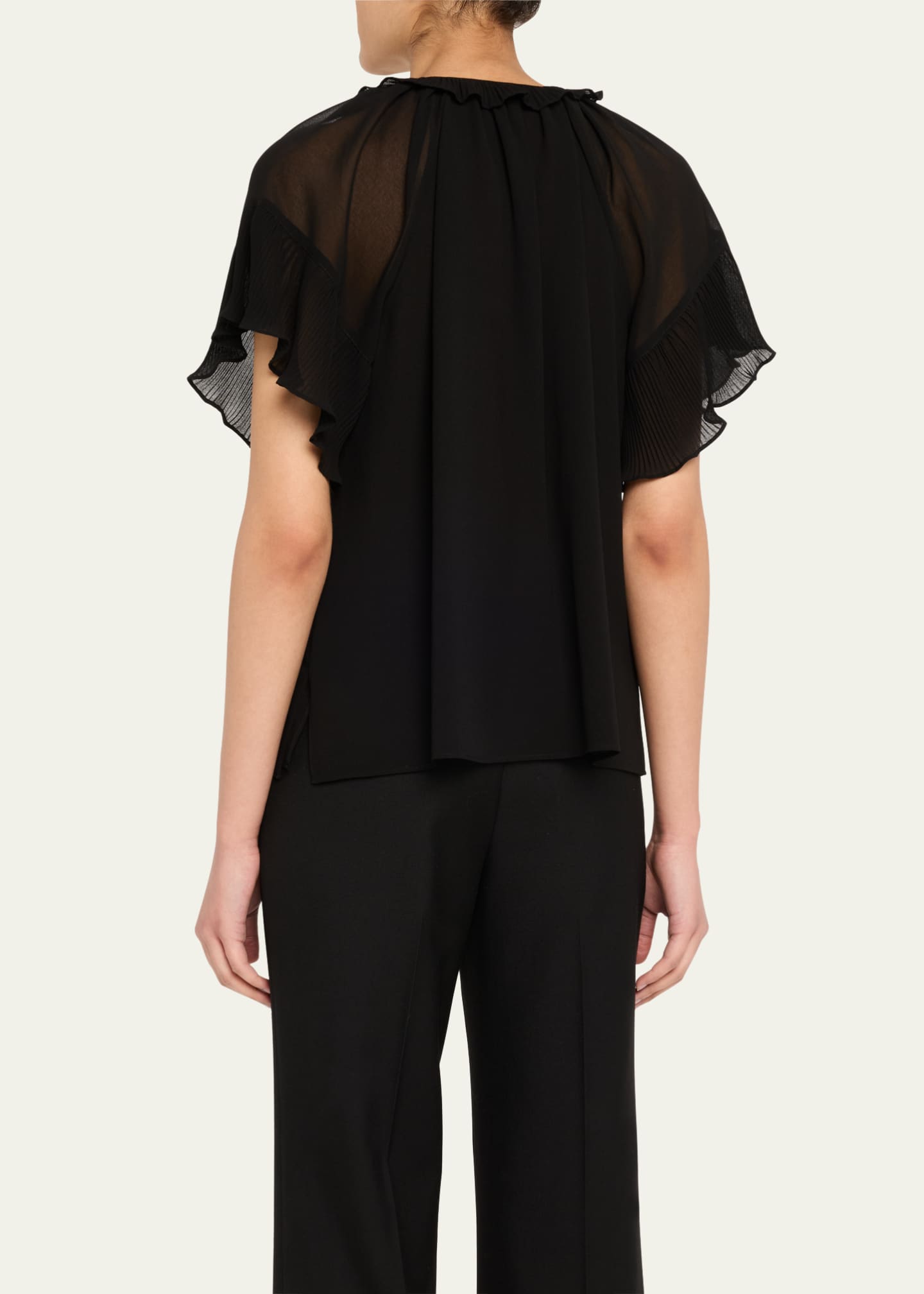 Kobi Halperin Vale Raglan-Sleeve Ruffle Blouse Image 3 of 5