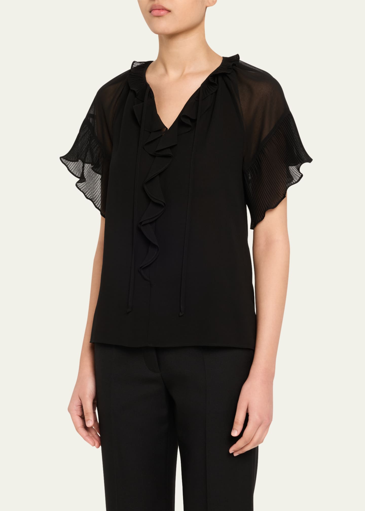 Kobi Halperin Vale Raglan-Sleeve Ruffle Blouse Image 4 of 5