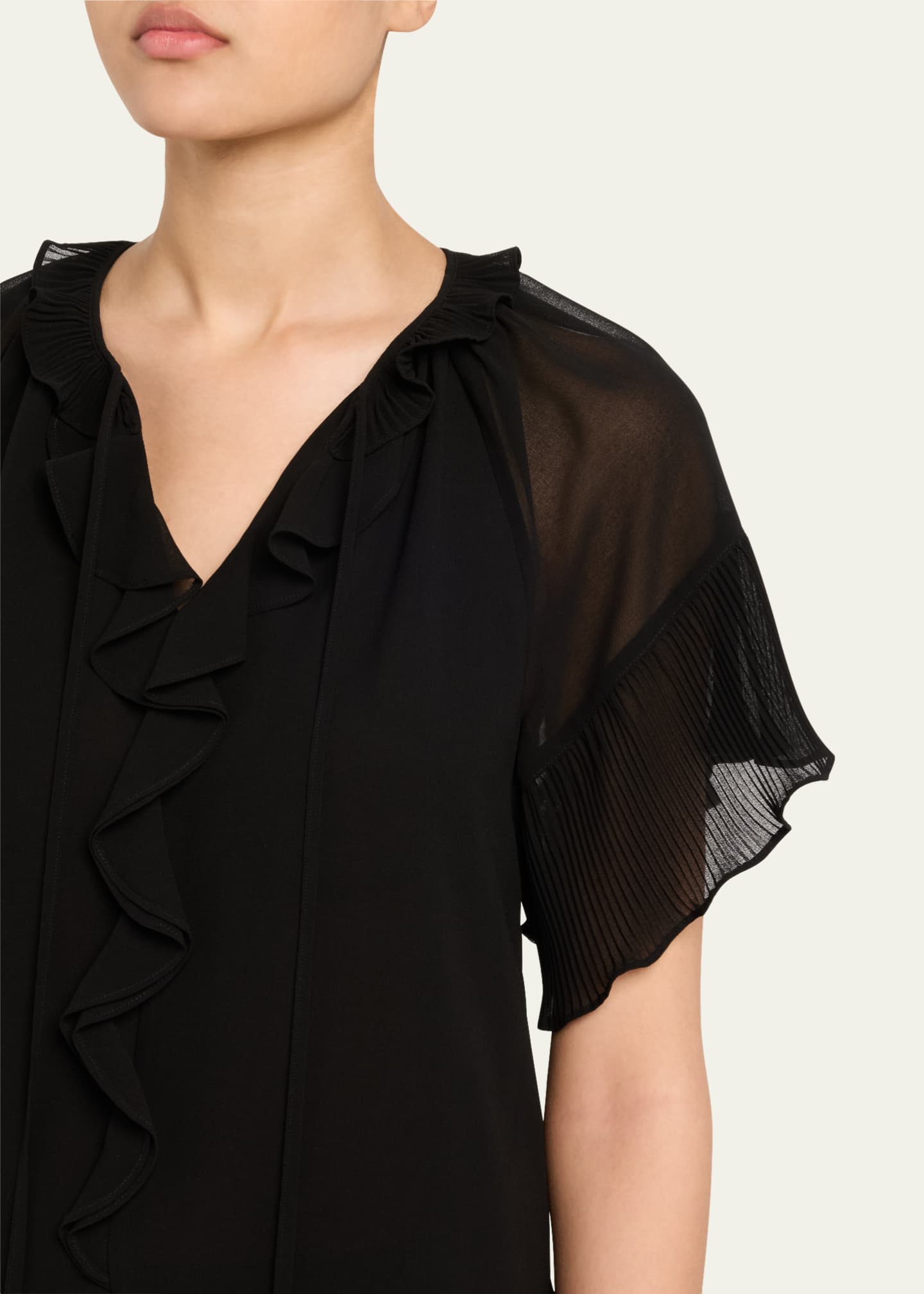 Kobi Halperin Vale Raglan-Sleeve Ruffle Blouse Image 5 of 5