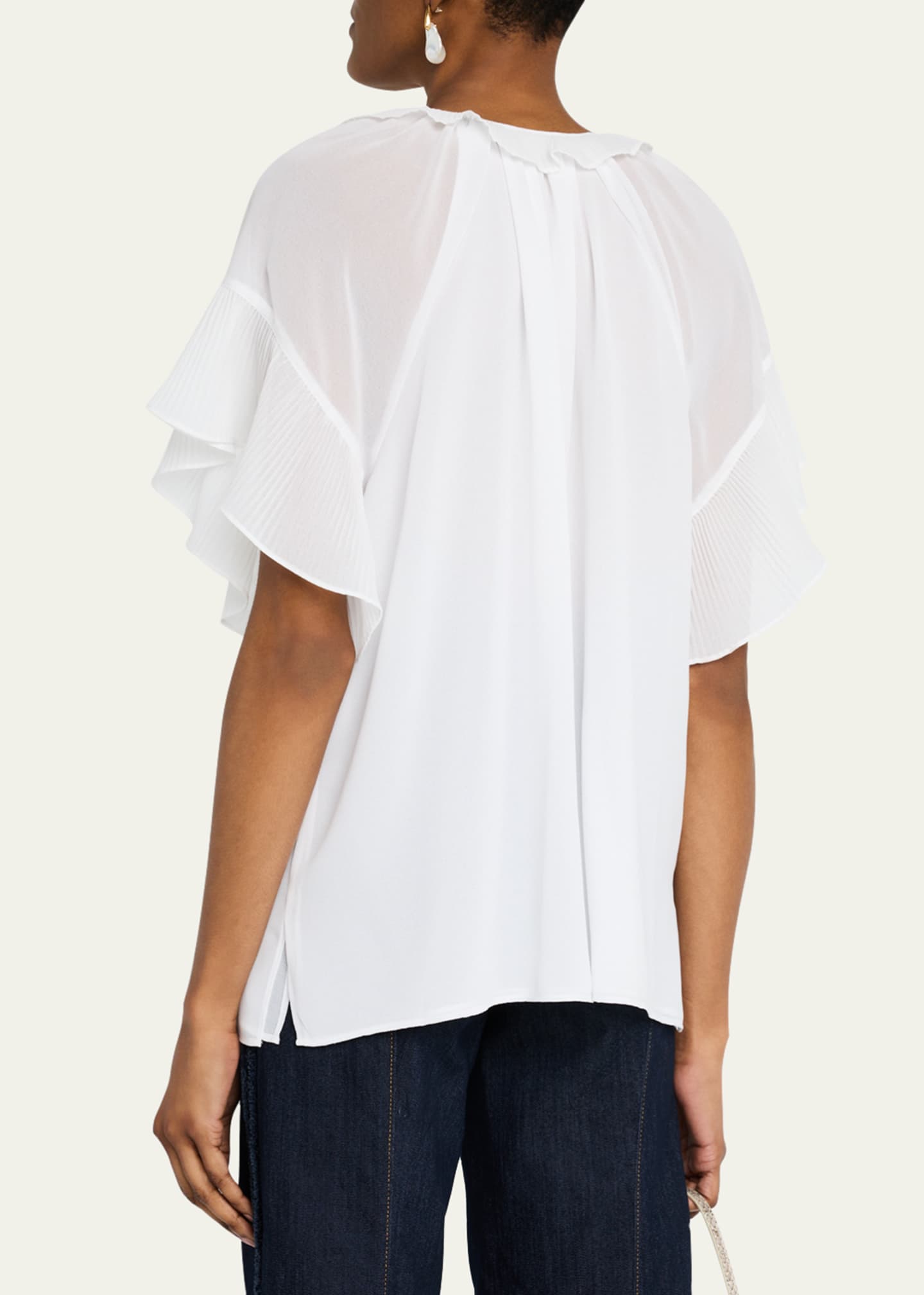 Kobi Halperin Vale Raglan-Sleeve Ruffle Blouse Image 3 of 5