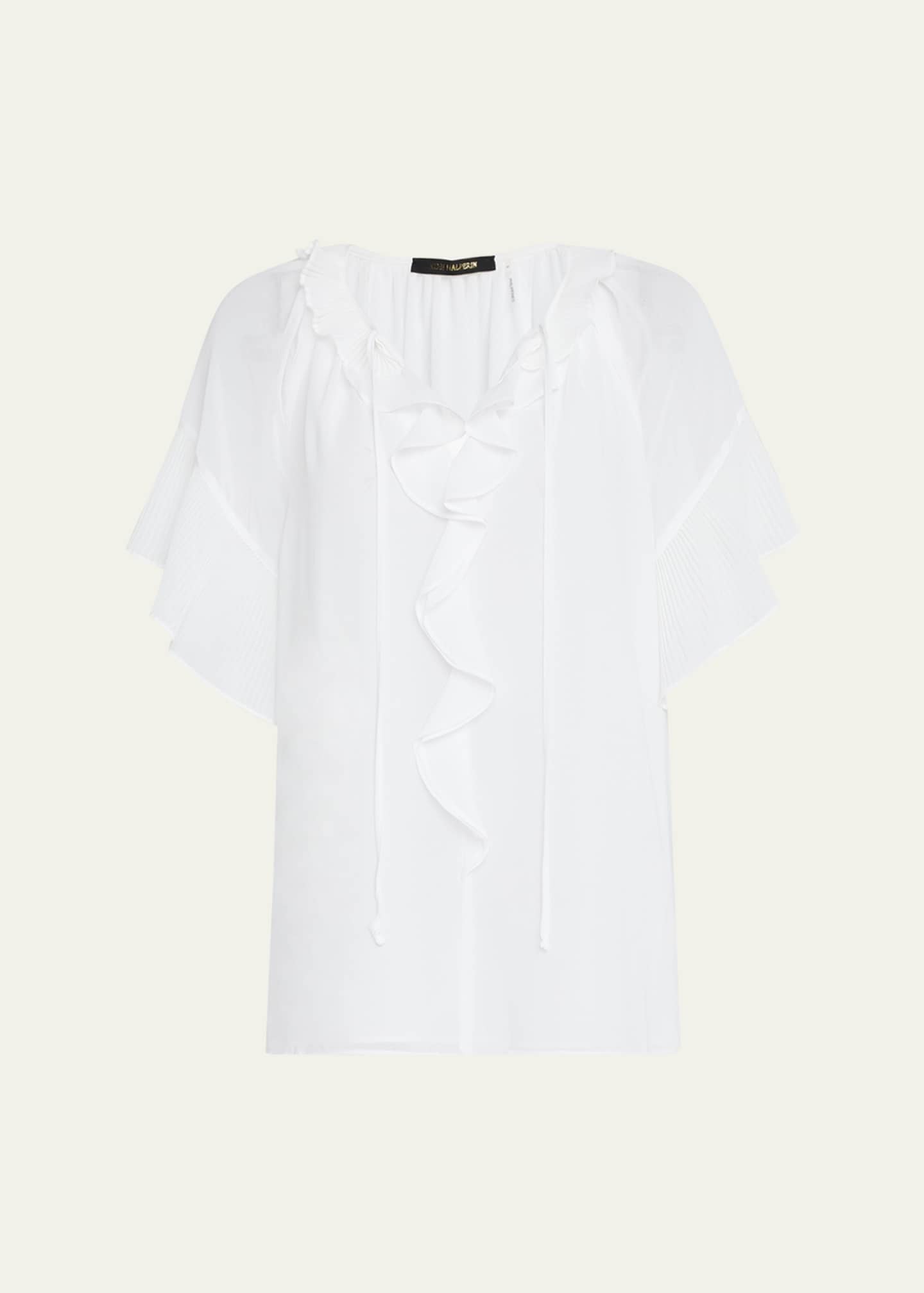 Kobi Halperin Vale Raglan-Sleeve Ruffle Blouse Image 1 of 5