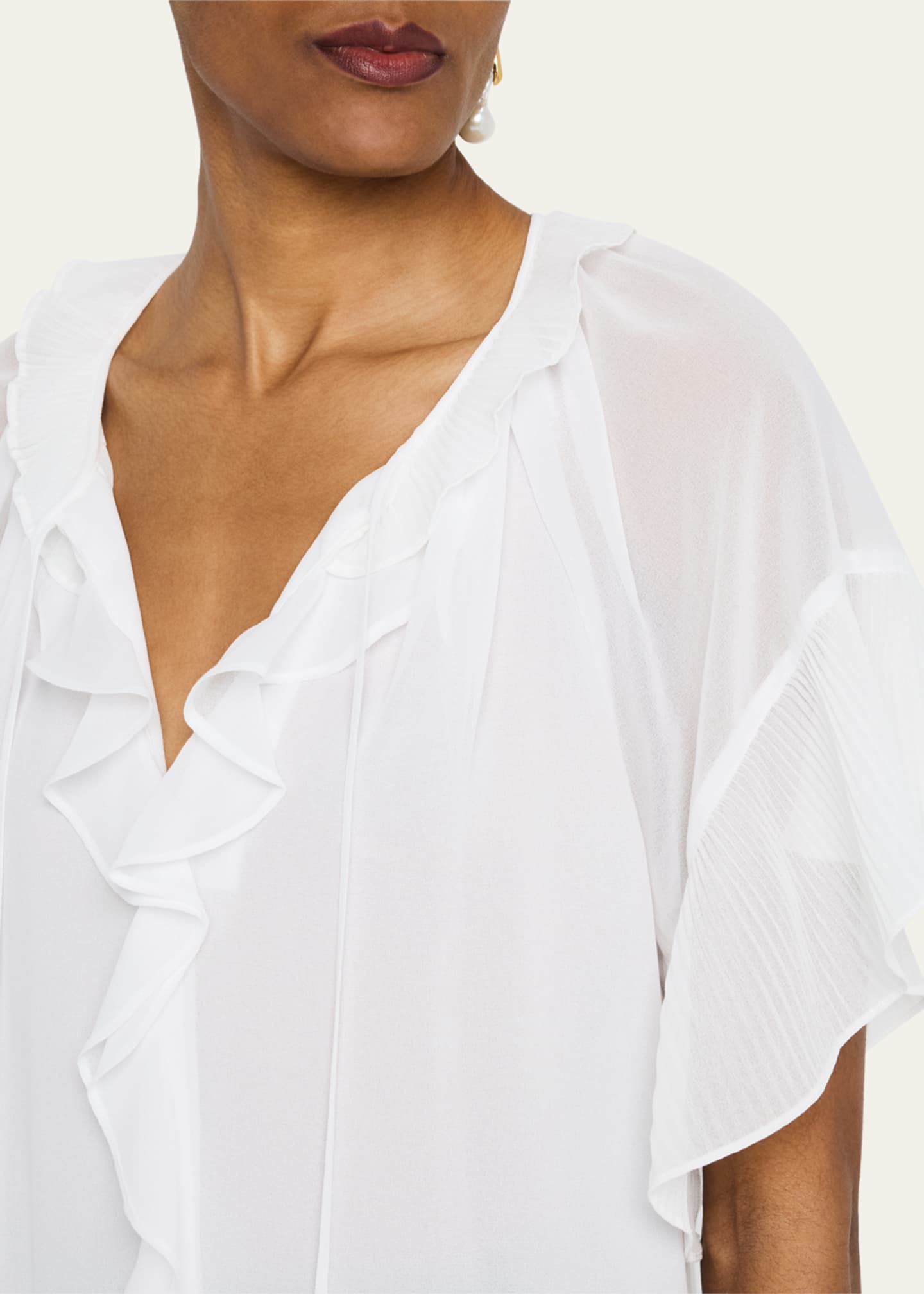 Kobi Halperin Vale Raglan-Sleeve Ruffle Blouse Image 5 of 5