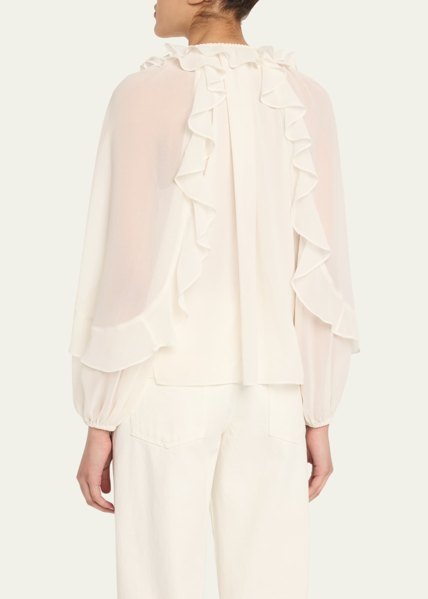 Kobi Halperin Bali Raglan-Sleeve Ruffle Blouse Image 3 of 5