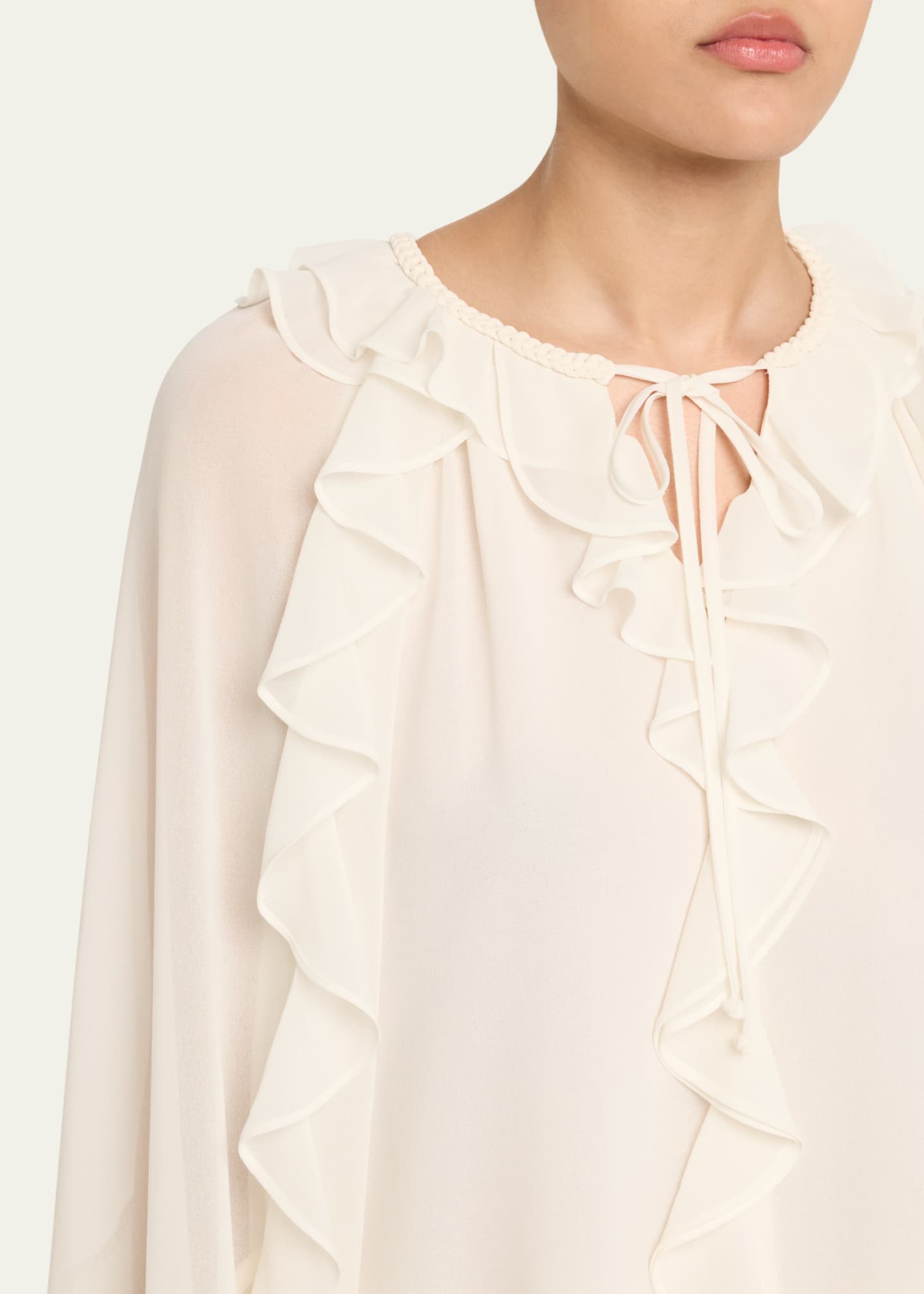 Kobi Halperin Bali Raglan-Sleeve Ruffle Blouse Image 5 of 5