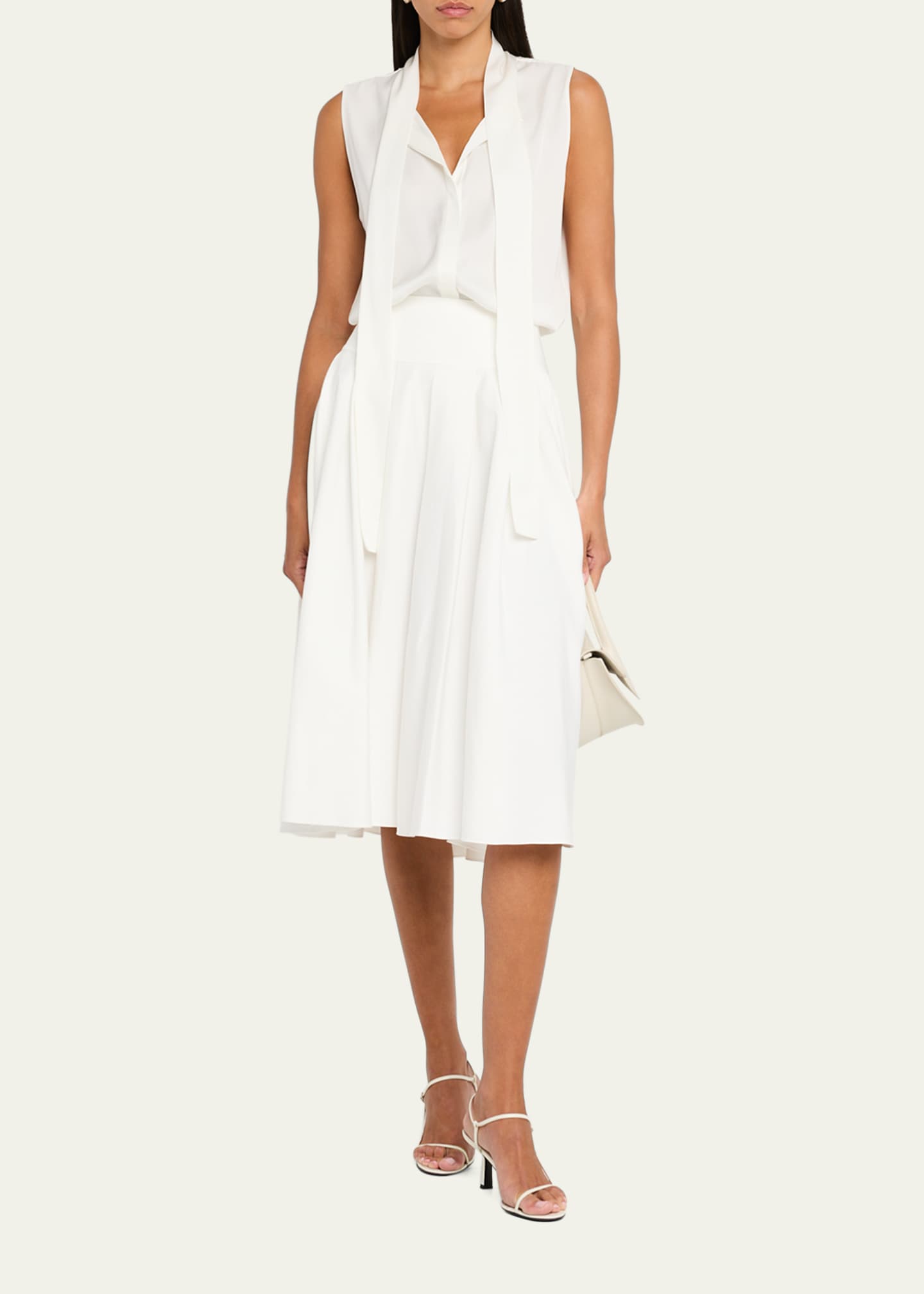 Koda Pleated A-Line Midi Skirt - Thumbnail 2