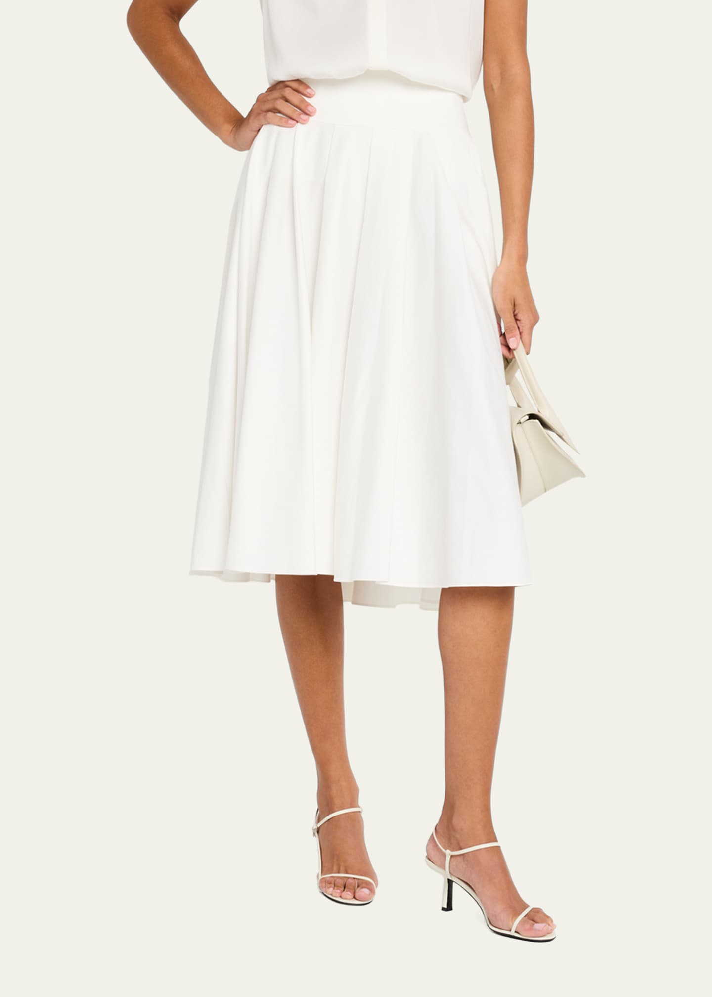 Koda Pleated A-Line Midi Skirt - Thumbnail 4