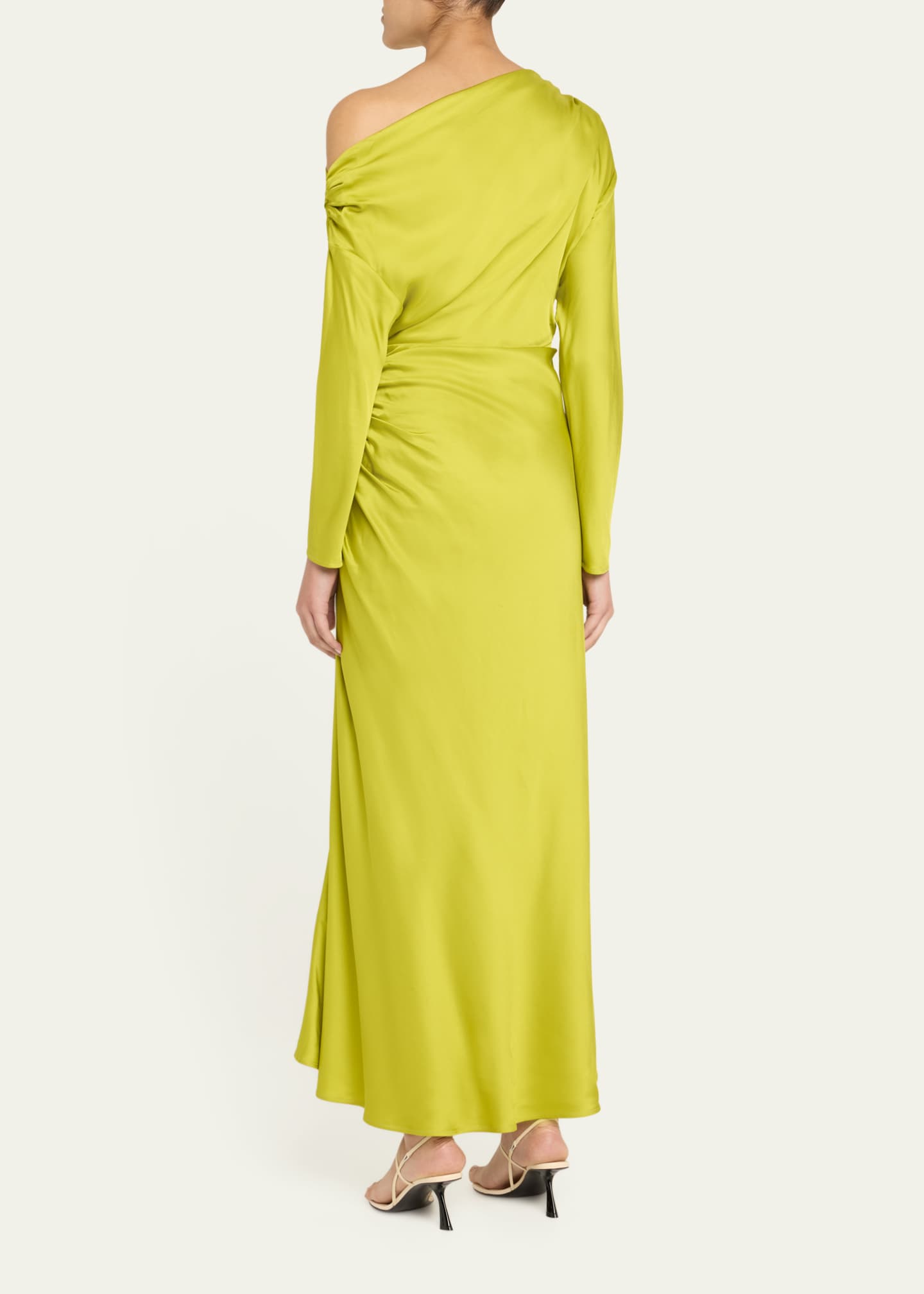 A.L.C. Piper Draped Satin One-Shoulder Dress Image 3 of 5