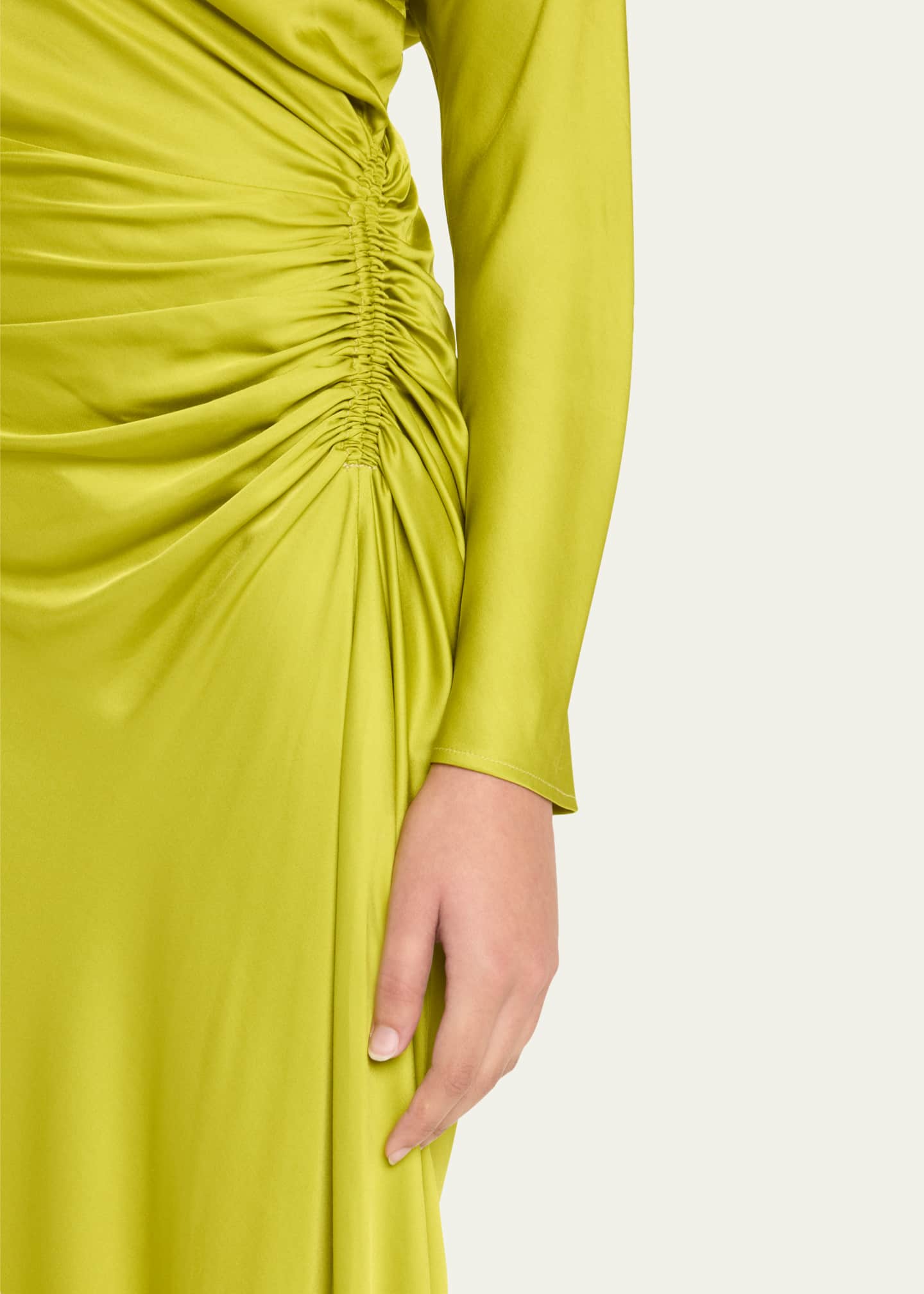 A.L.C. Piper Draped Satin One-Shoulder Dress Image 5 of 5