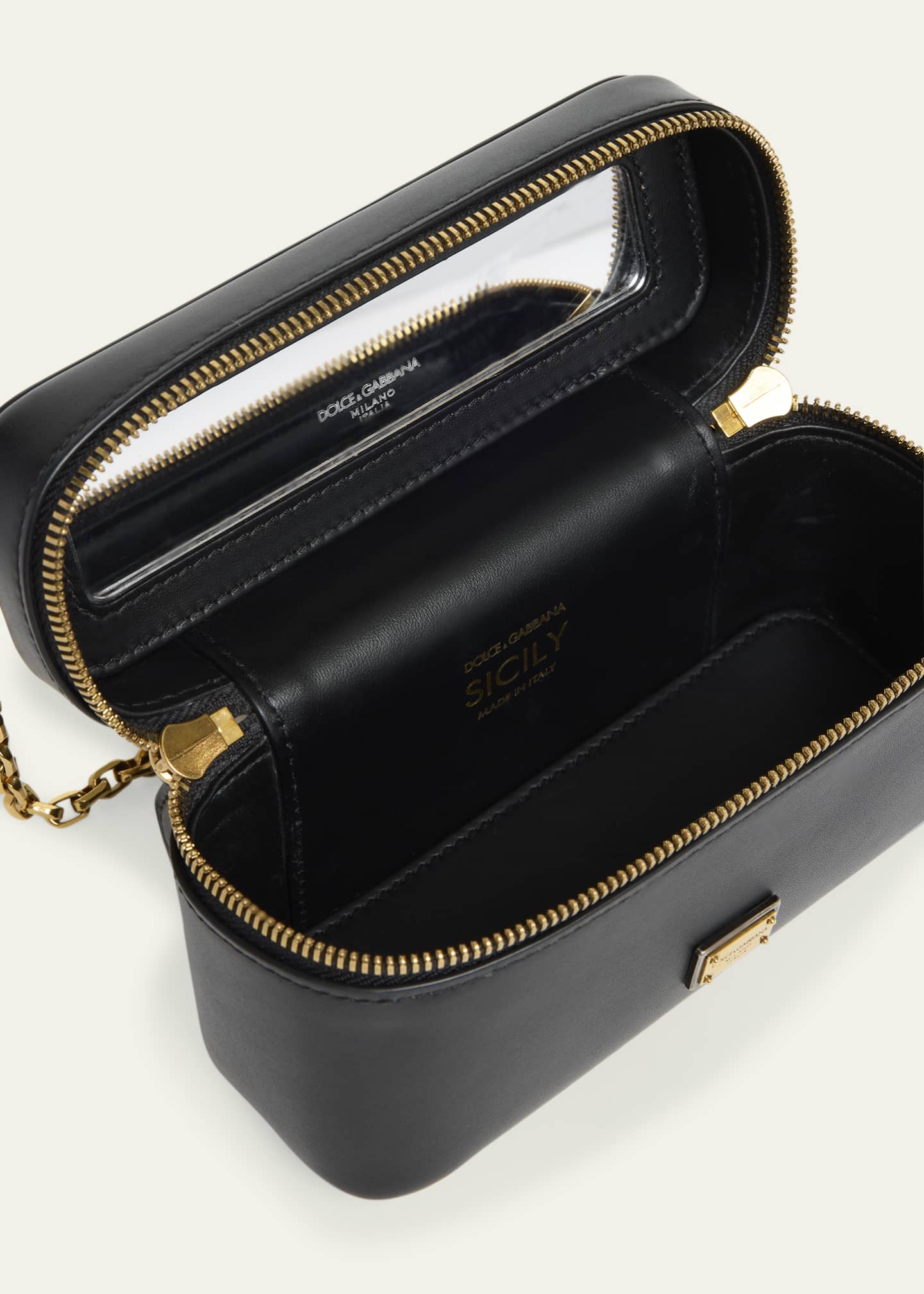 Dolce&Gabbana Sicily Calfskin Vanity Crossbody Bag Image 4 of 5