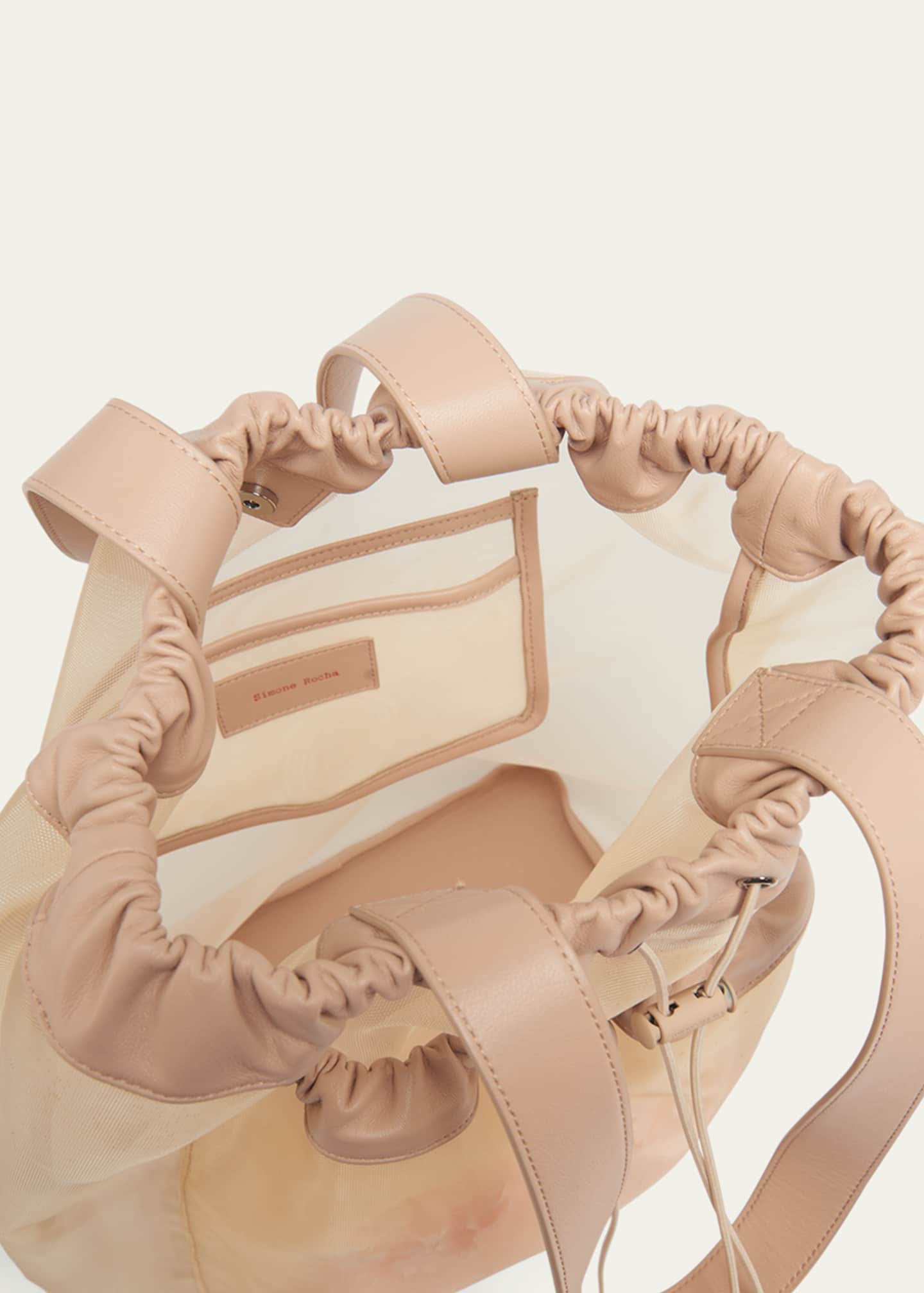 Simone Rocha Sheer Stuffed Carnation Pocket Tote Bag Image 4 of 6