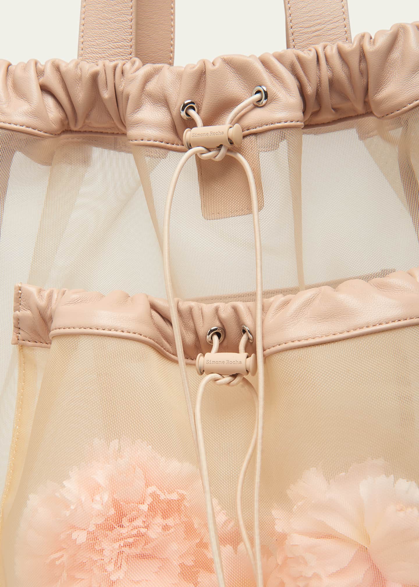 Simone Rocha Sheer Stuffed Carnation Pocket Tote Bag Image 6 of 6