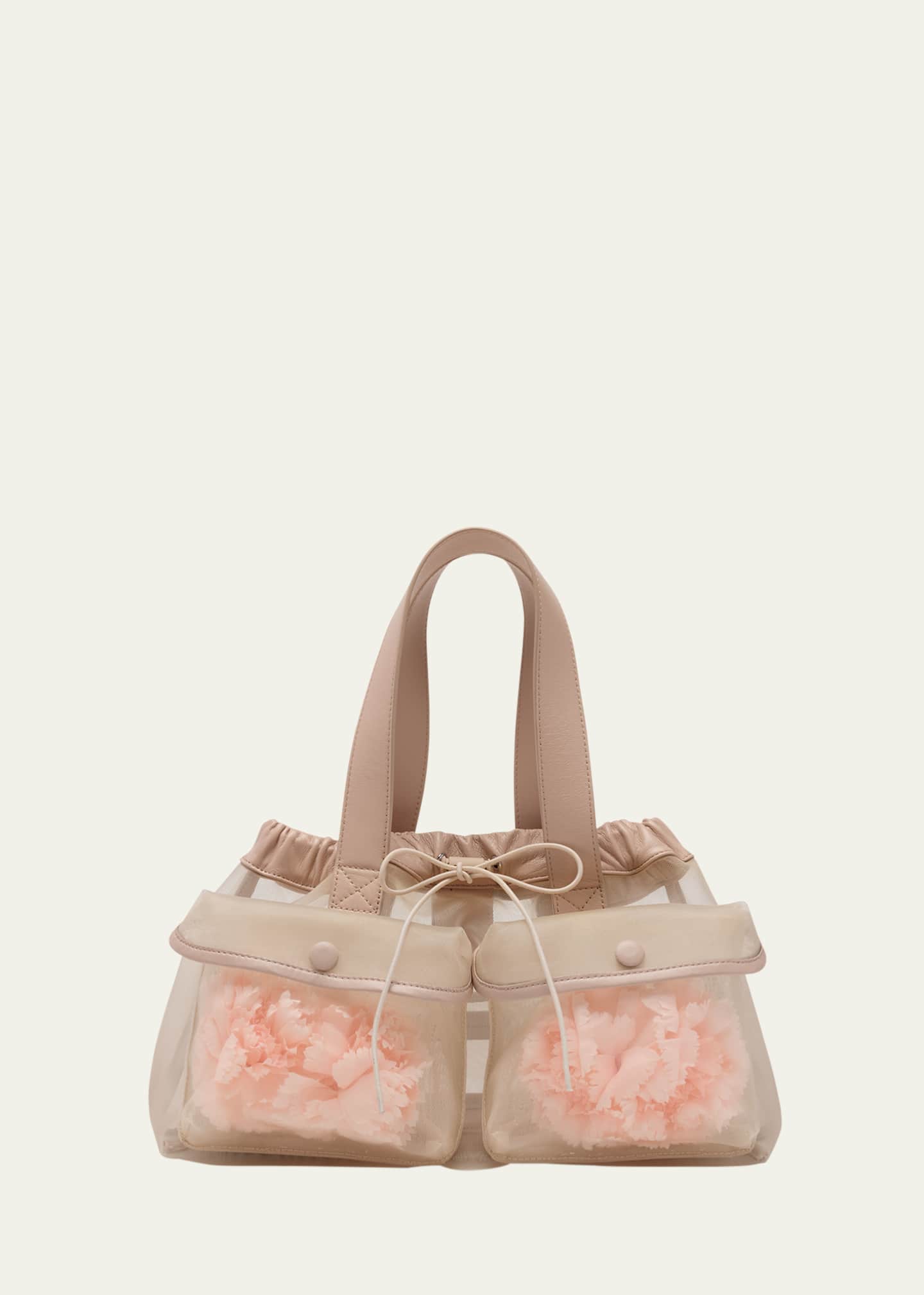 Simone Rocha Mini Sheer Stuffed Carnation Drawstring Top