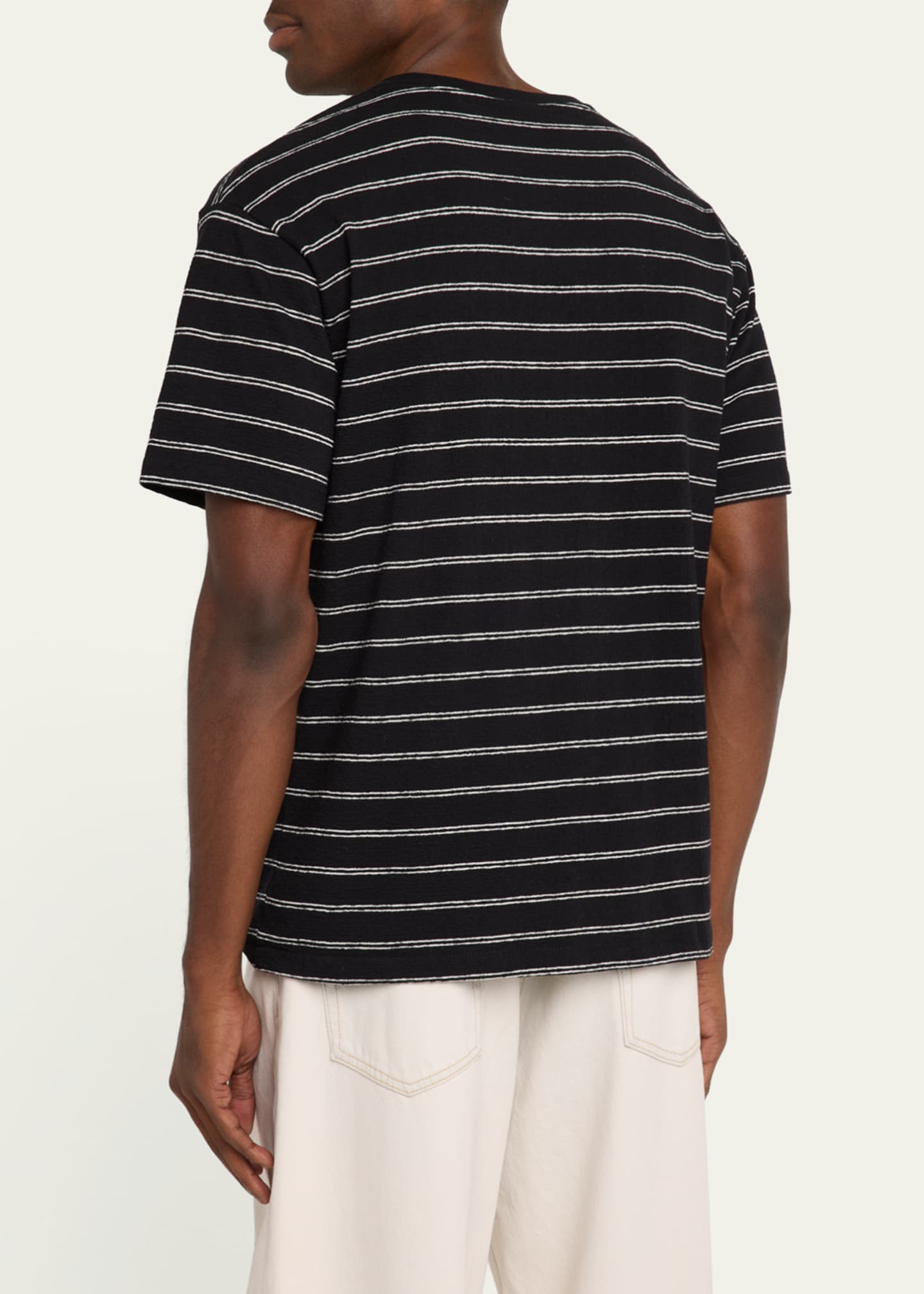 FRAME Men's Cotton Stripe Crewneck T-Shirt Image 3 of 5