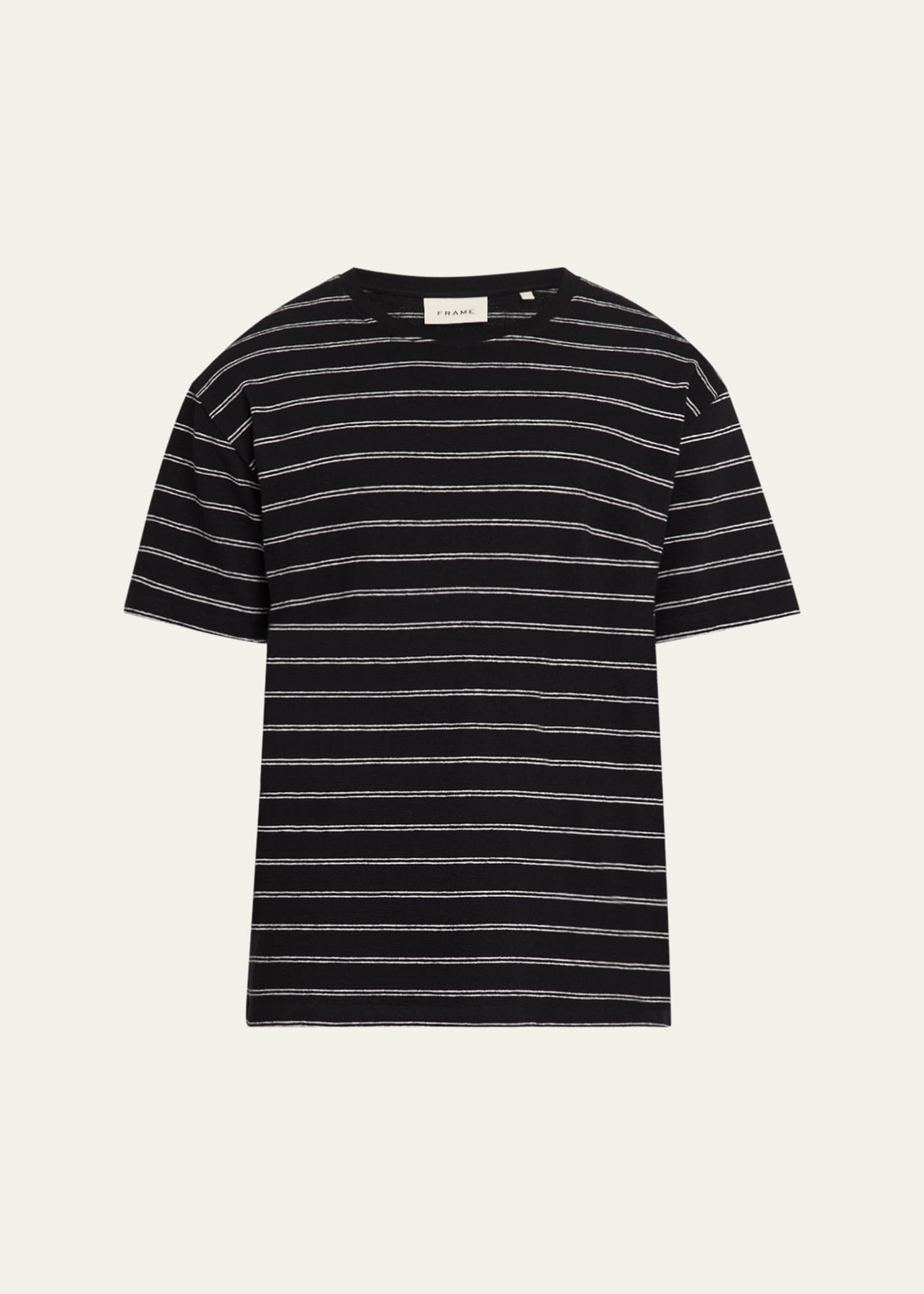 FRAME Men's Cotton Stripe Crewneck T-Shirt Image 1 of 5