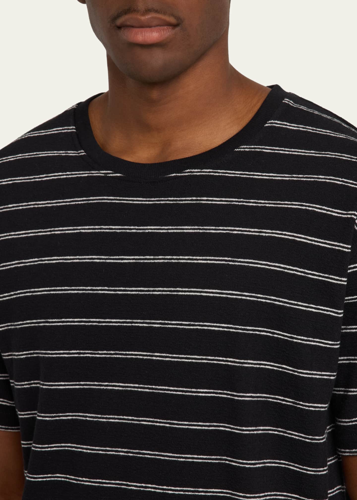 FRAME Men's Cotton Stripe Crewneck T-Shirt Image 5 of 5