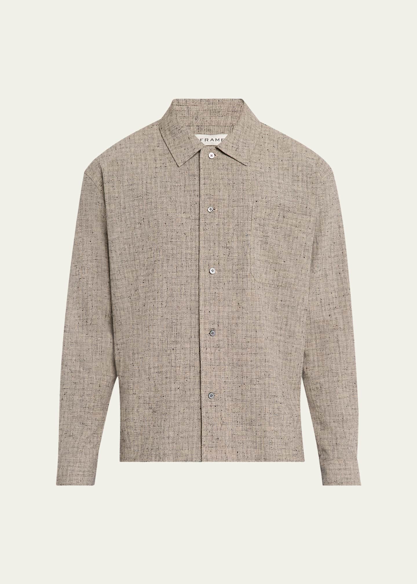 FRAME Men's Cotton and Linen Casual Button-Down Shirt Image 1 of 5