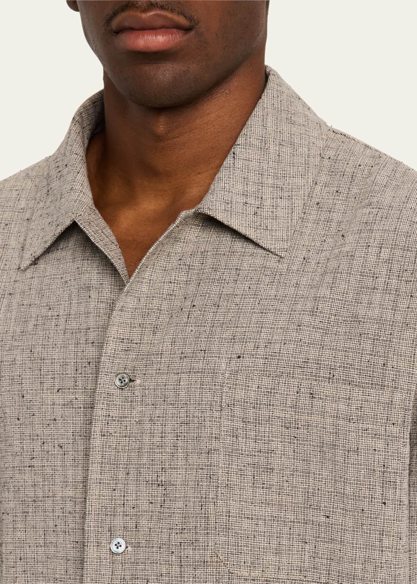 FRAME Men's Cotton and Linen Casual Button-Down Shirt Image 5 of 5