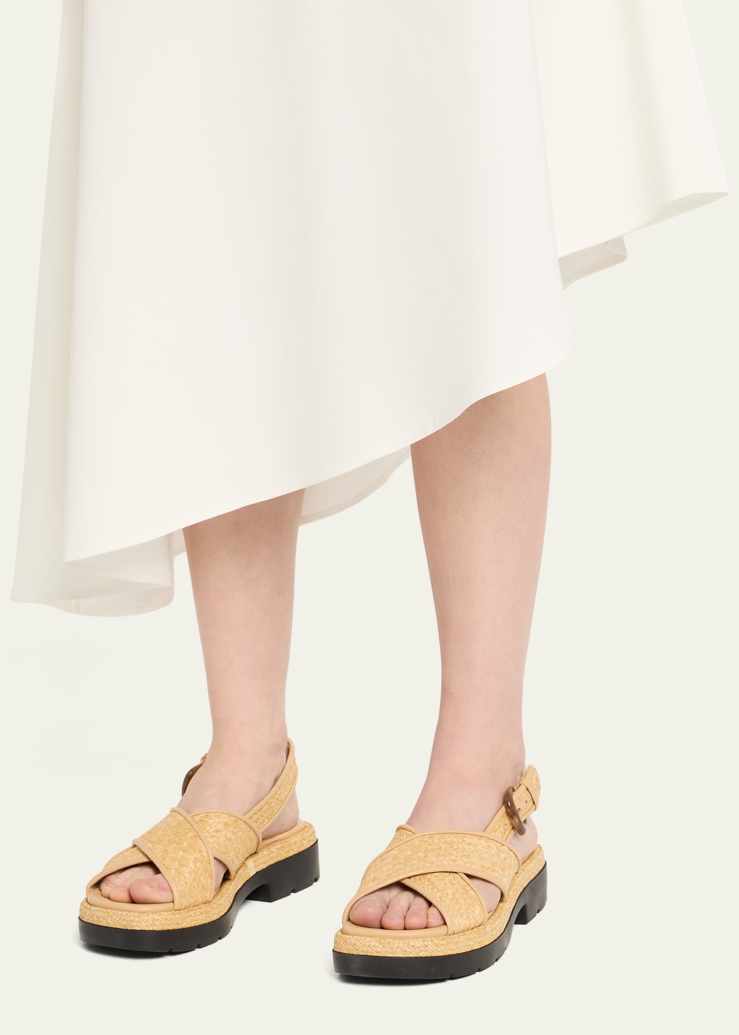Vince Helena Raffia Lug-Sole Sandals Image 2 of 6