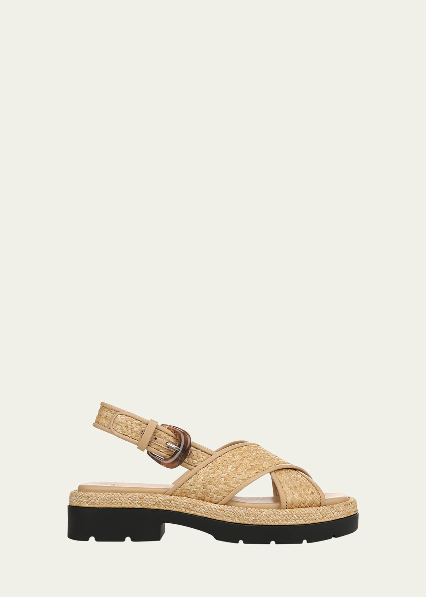 Vince Helena Raffia Lug-Sole Sandals Image 1 of 6