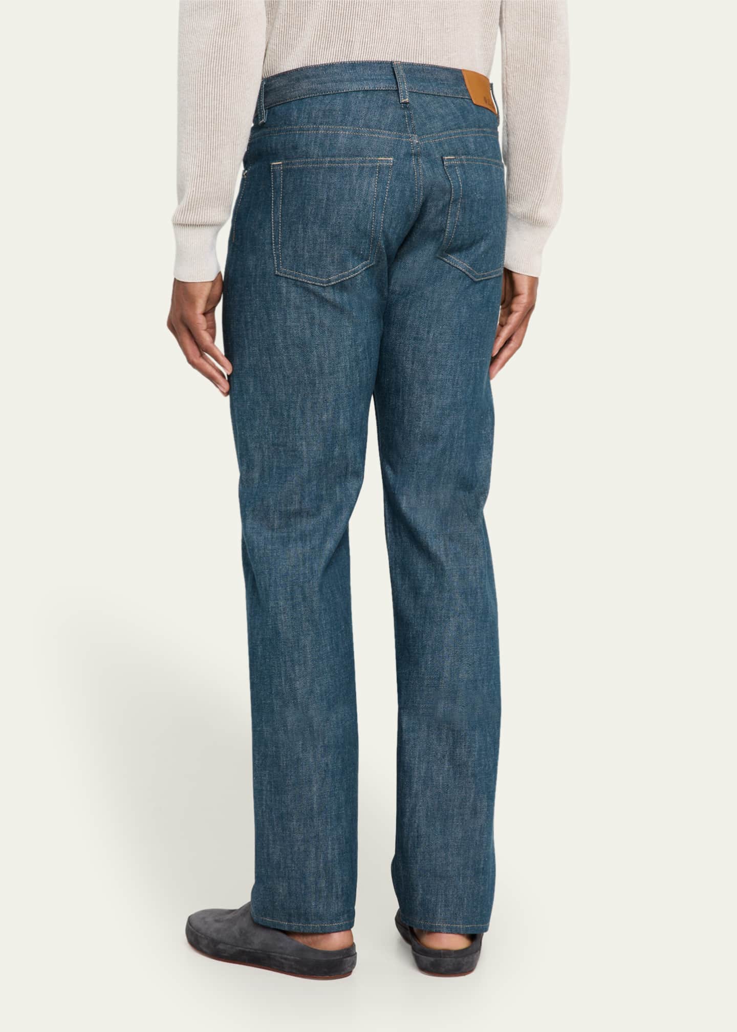 Loro Piana Men's Kamen Straight-Fit Denim Pants Image 3 of 5