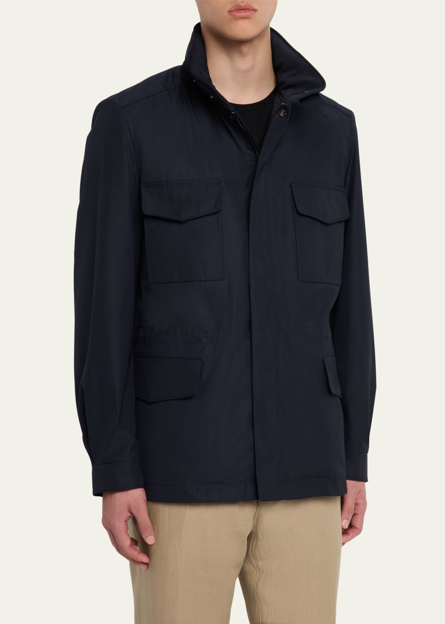Loro Piana Men's Traveler Field Jacket with Stowaway Hood Image 4 of 5