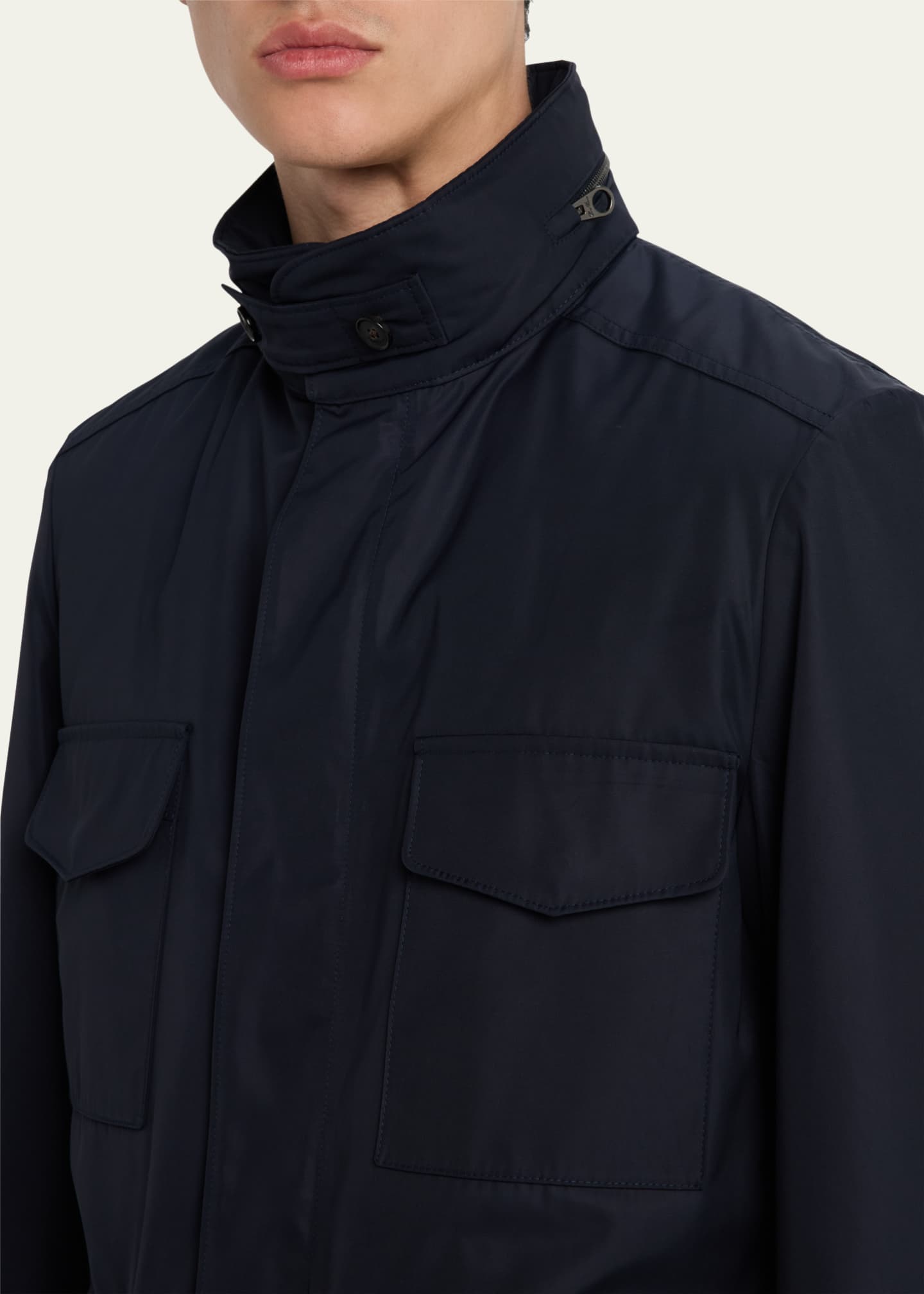 Loro Piana Men's Traveler Field Jacket with Stowaway Hood Image 5 of 5