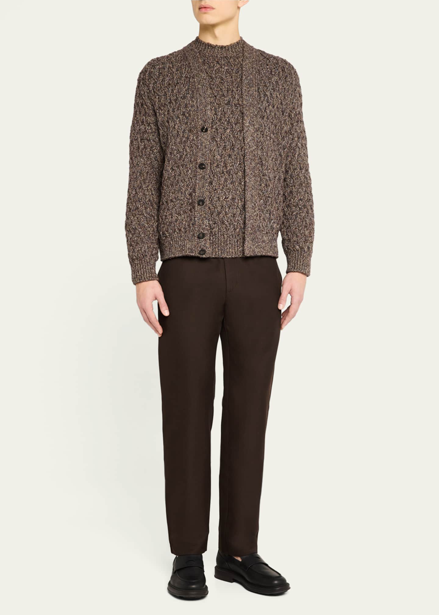Loro Piana Men's Harper Flat-Front Trousers Image 2 of 5
