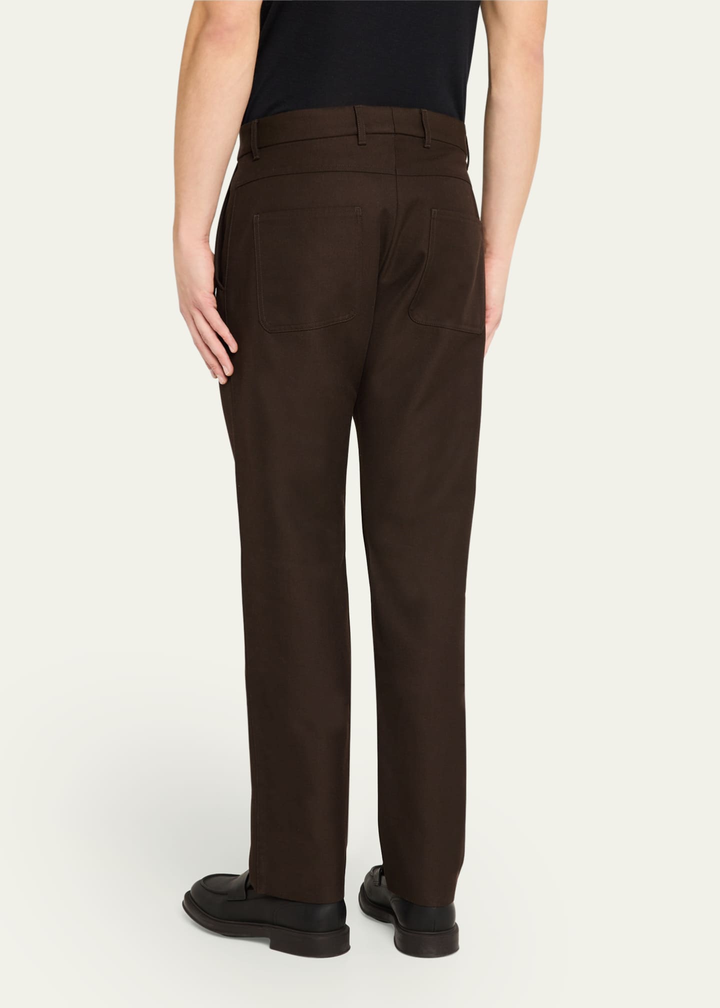 Loro Piana Men's Harper Flat-Front Trousers Image 3 of 5