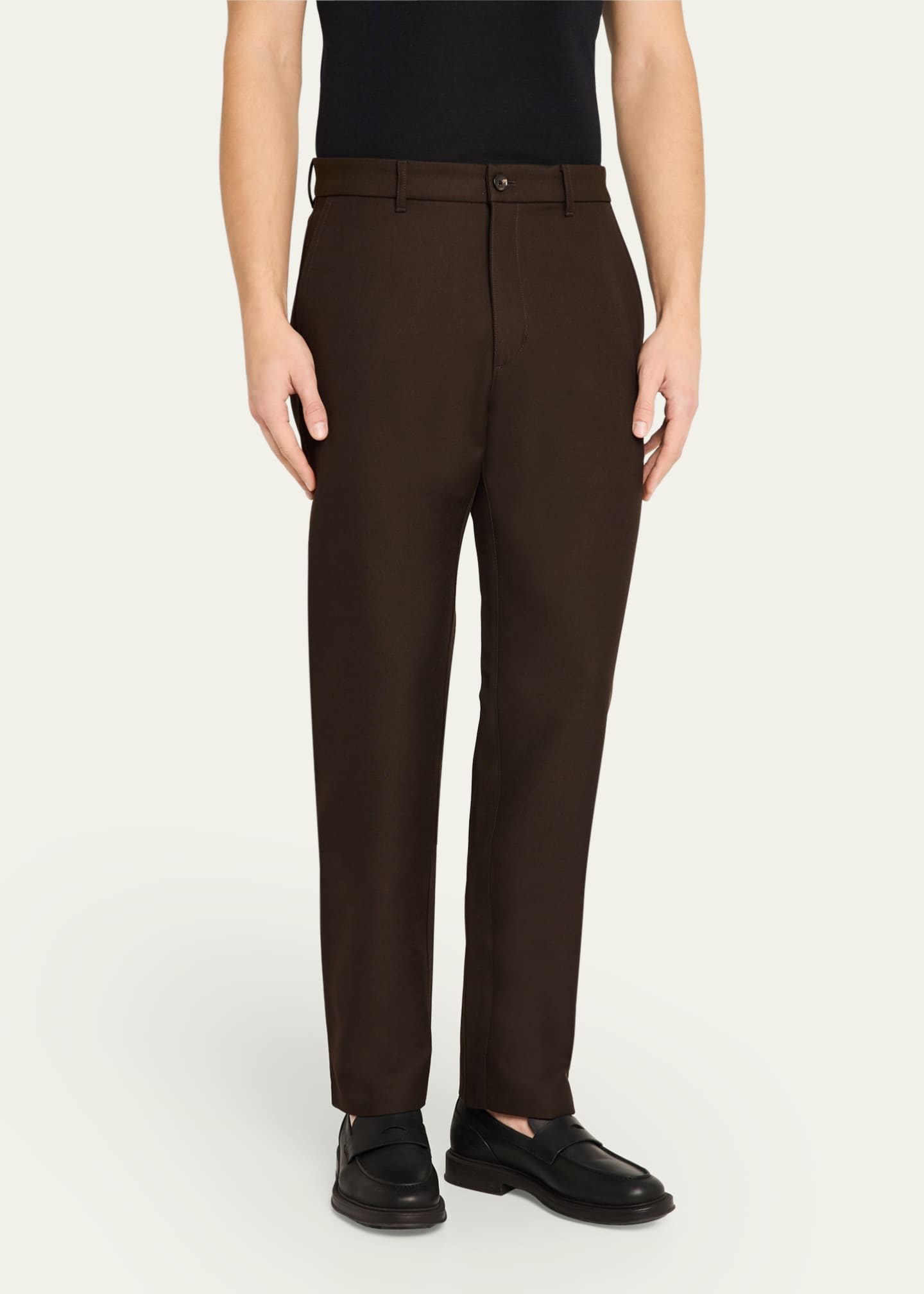 Loro Piana Men's Harper Flat-Front Trousers Image 4 of 5