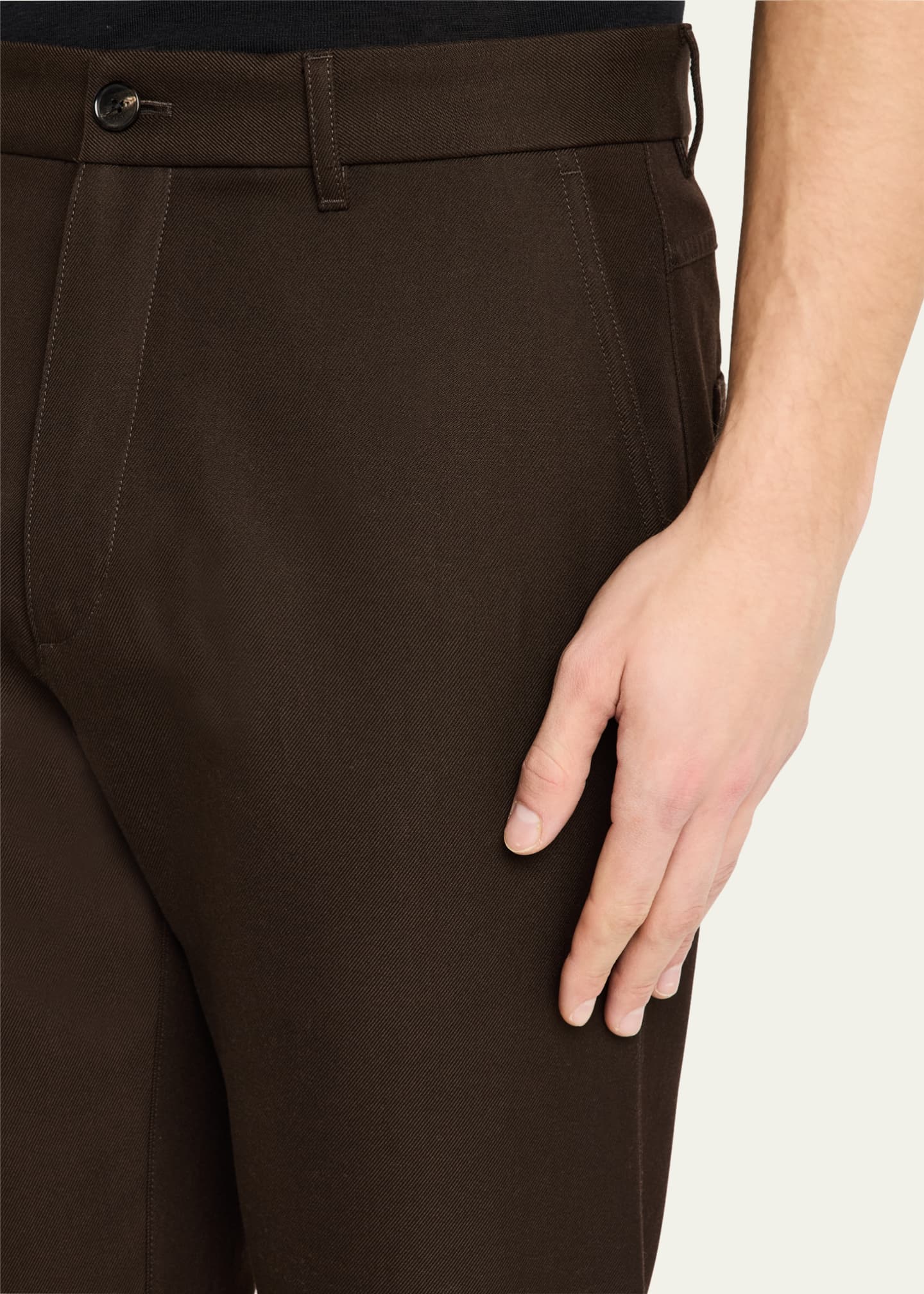 Loro Piana Men's Harper Flat-Front Trousers Image 5 of 5