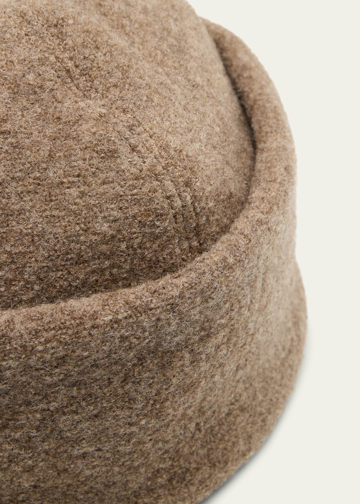 Loro Piana Men's Jocey Folk Felted Wool Beanie Hat Image 2 of 2