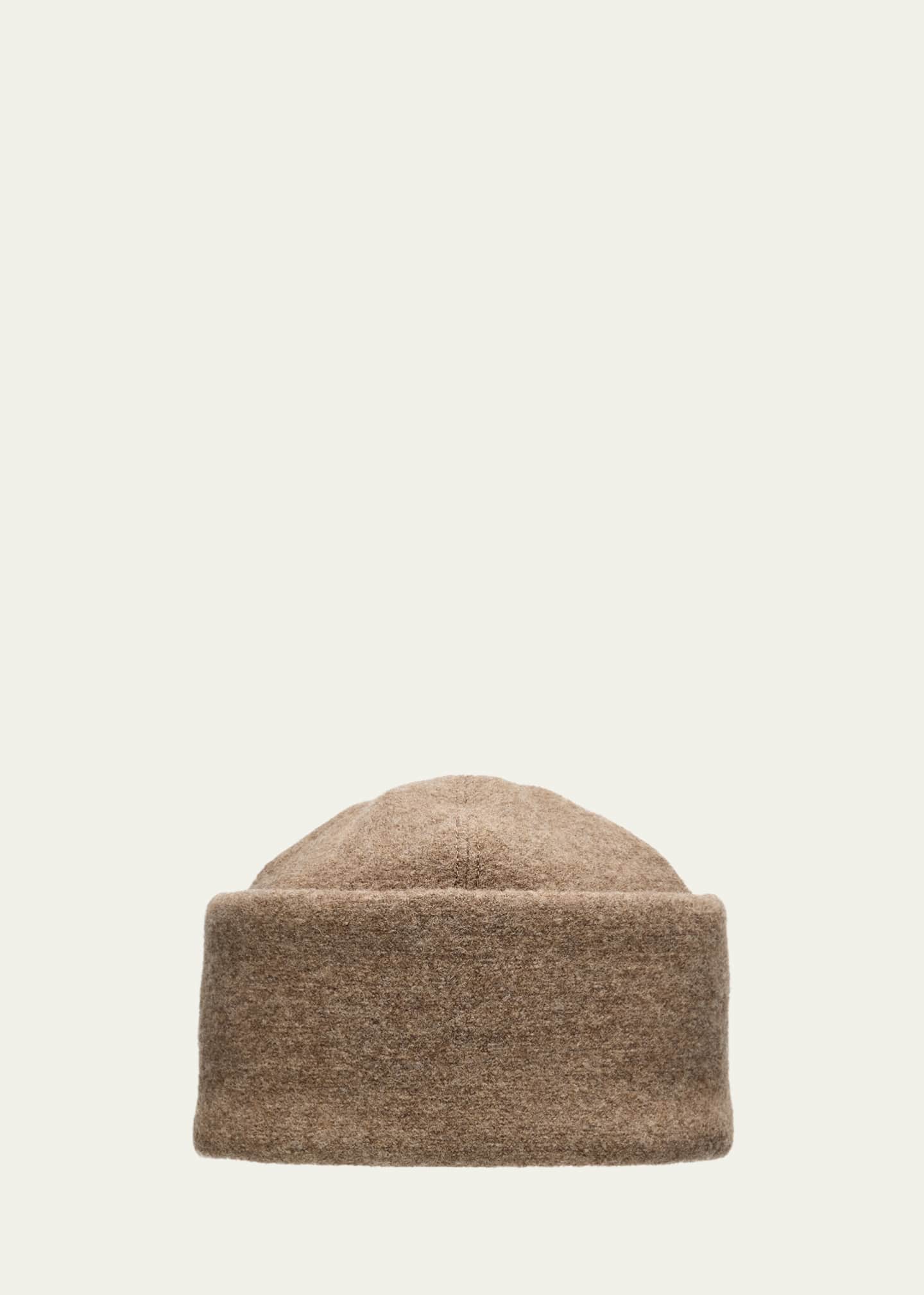 Loro Piana Men's Jocey Folk Felted Wool Beanie Hat Image 1 of 2