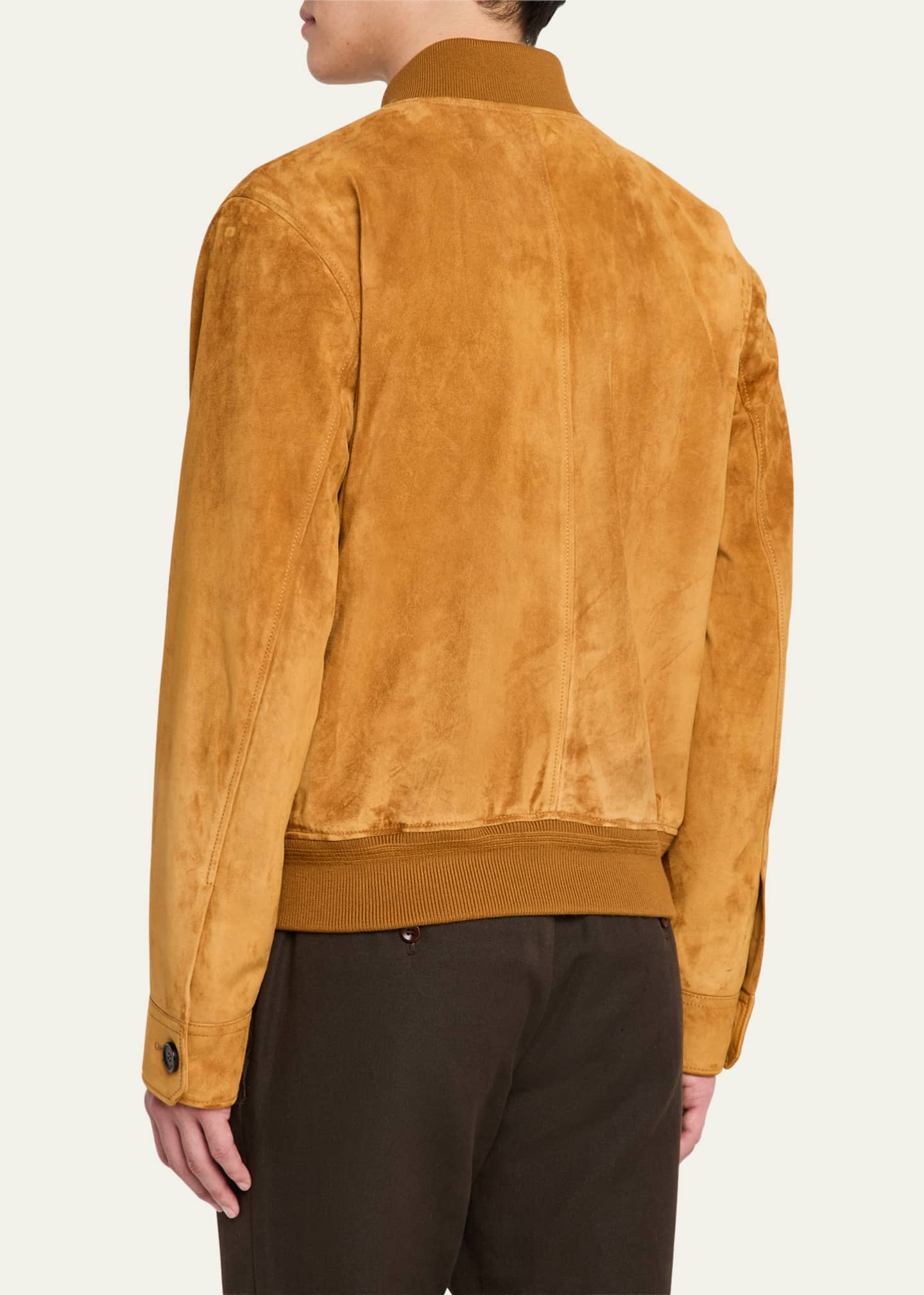 Loro Piana Men's Kiku Suede Bomber Jacket Image 3 of 5