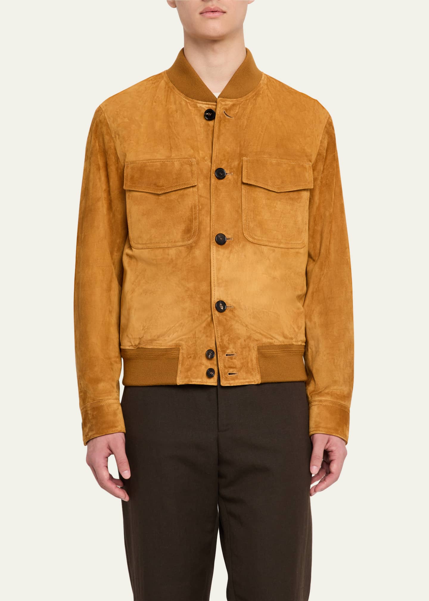 Loro Piana Men's Kiku Suede Bomber Jacket Image 4 of 5