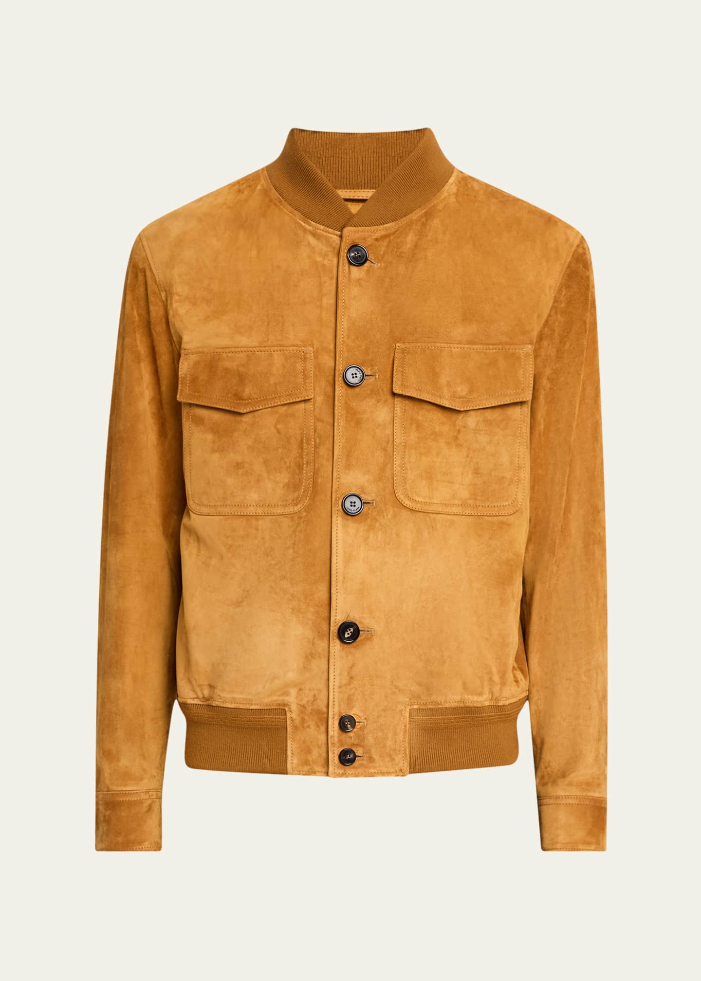 Loro Piana Men's Kiku Suede Bomber Jacket Image 1 of 5