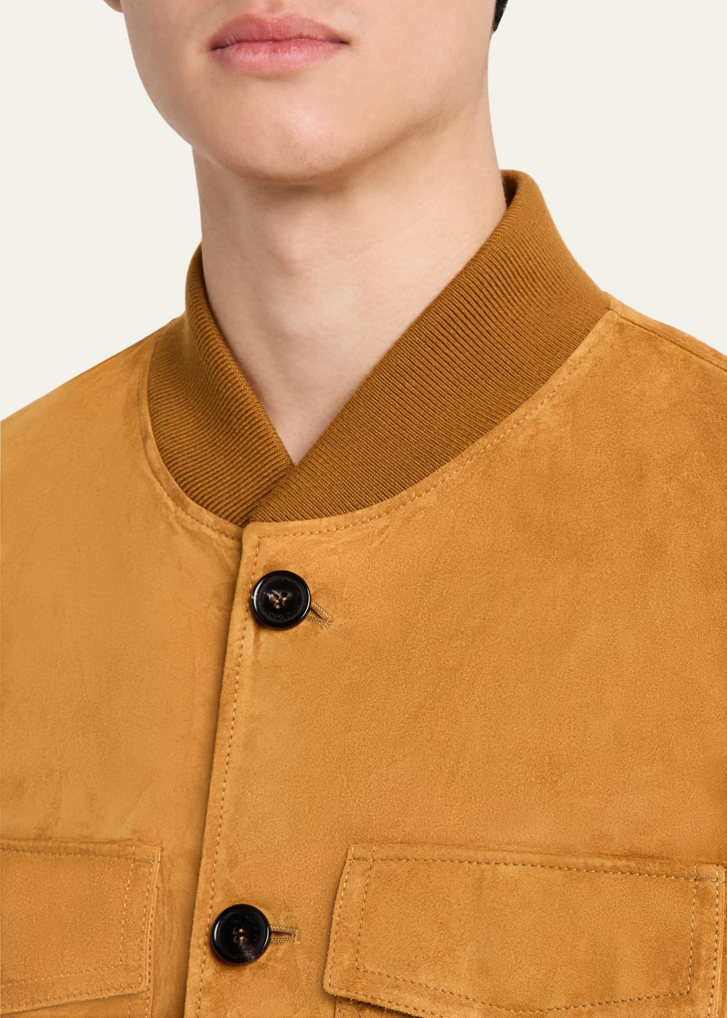 Loro Piana Men's Kiku Suede Bomber Jacket Image 5 of 5
