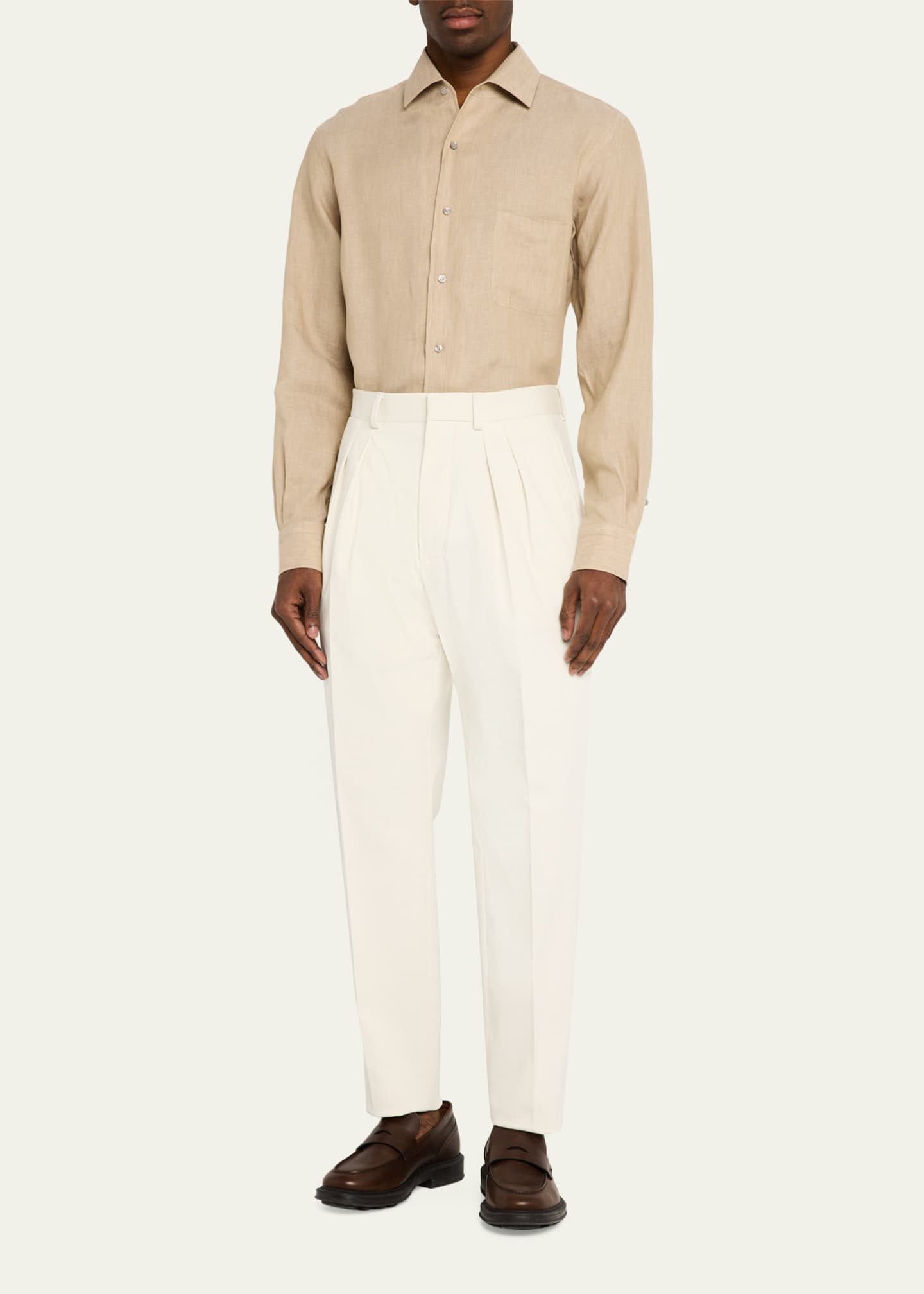 Loro Piana Men's Ruben Pleated Trousers Image 2 of 5