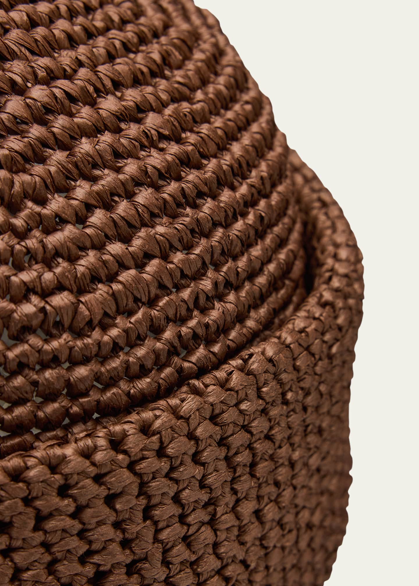 Loro Piana Men's Doroteo Raffia Crochet Beanie Hat Image 2 of 2