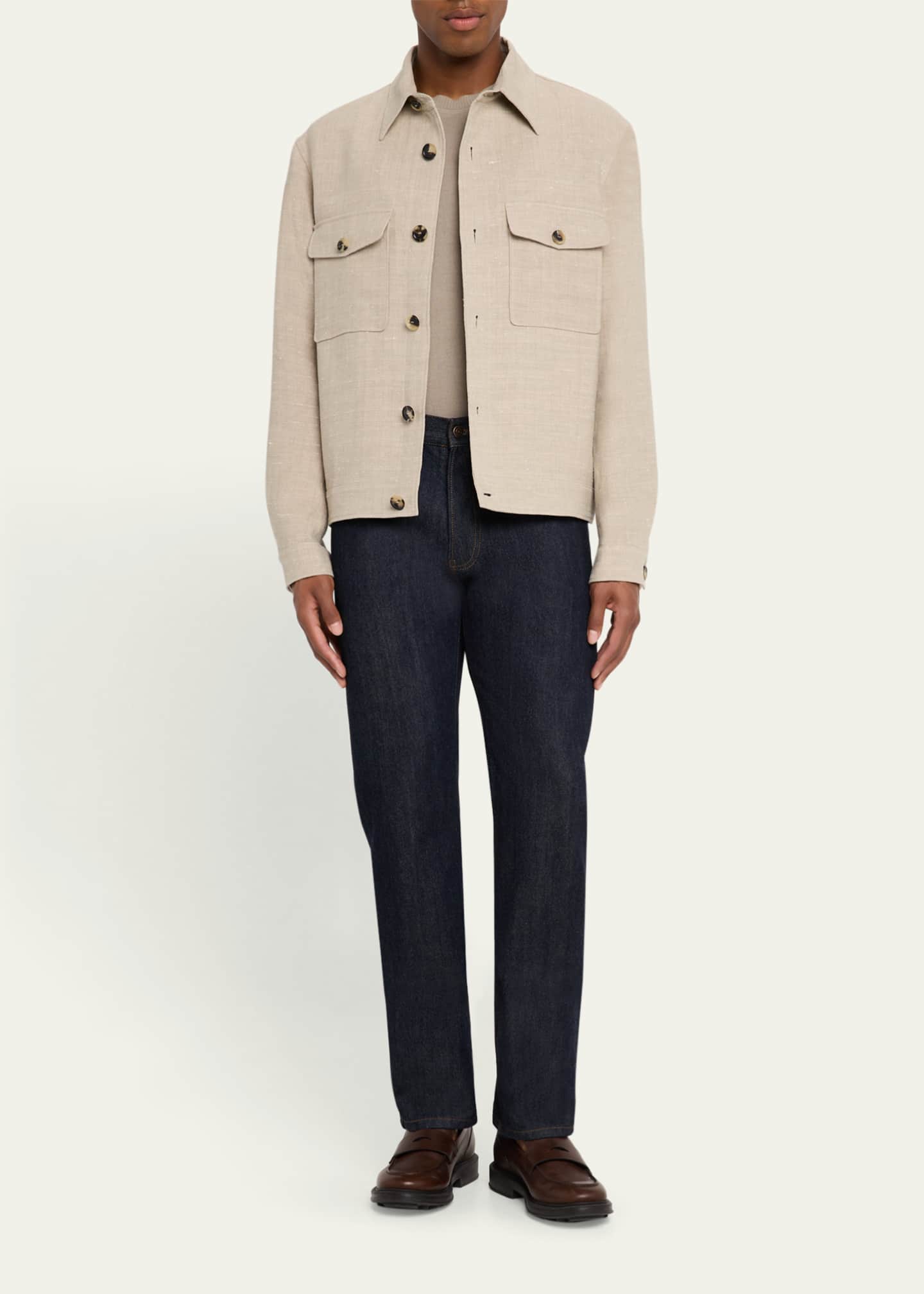 Loro Piana Men's Clem Summer Linen and Silk Blouson Image 2 of 5