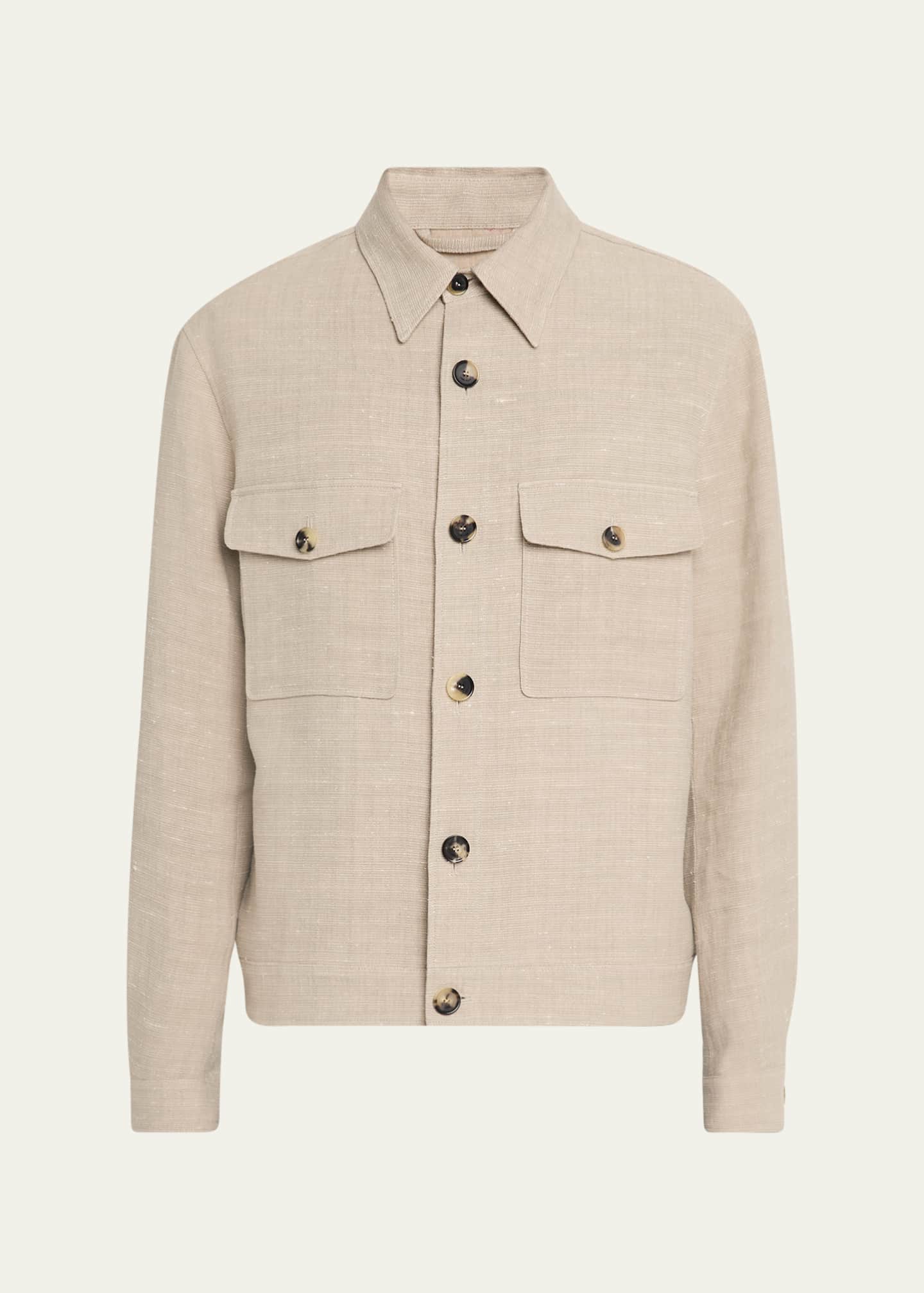 Loro Piana Men's Clem Summer Linen and Silk Blouson Image 1 of 5