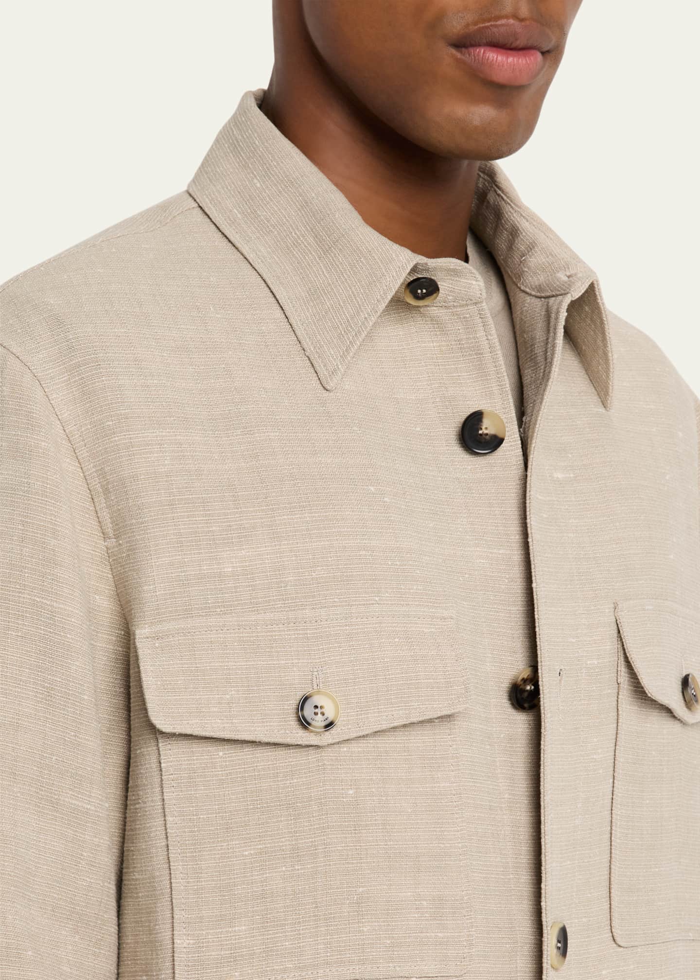 Loro Piana Men's Clem Summer Linen and Silk Blouson Image 5 of 5