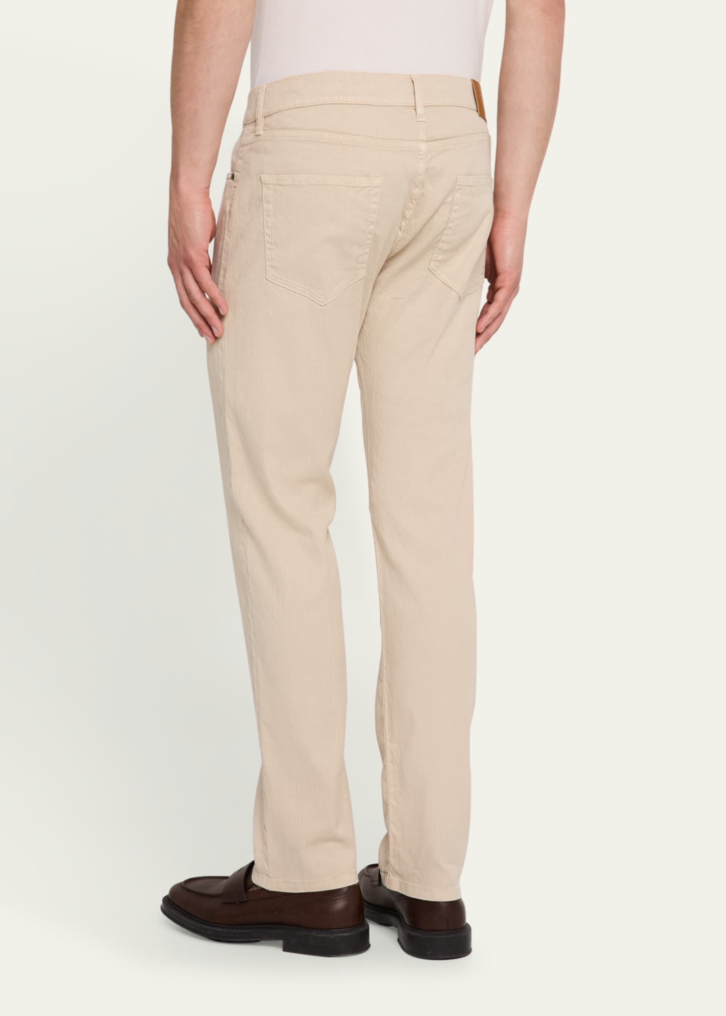 Loro Piana Men's Quarona Linen and Cotton Stretch Five-Pocket Pants Image 3 of 5