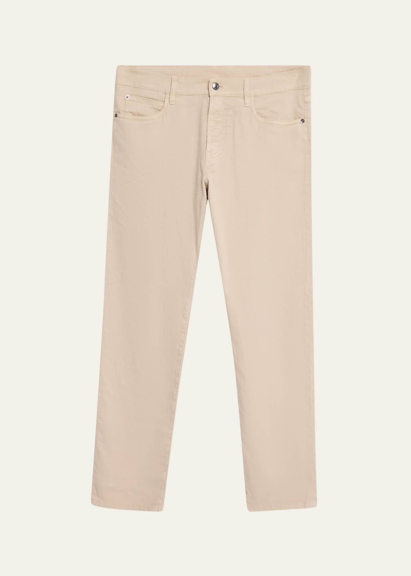 Loro Piana Men's Quarona Linen and Cotton Stretch Five-Pocket Pants Image 1 of 5