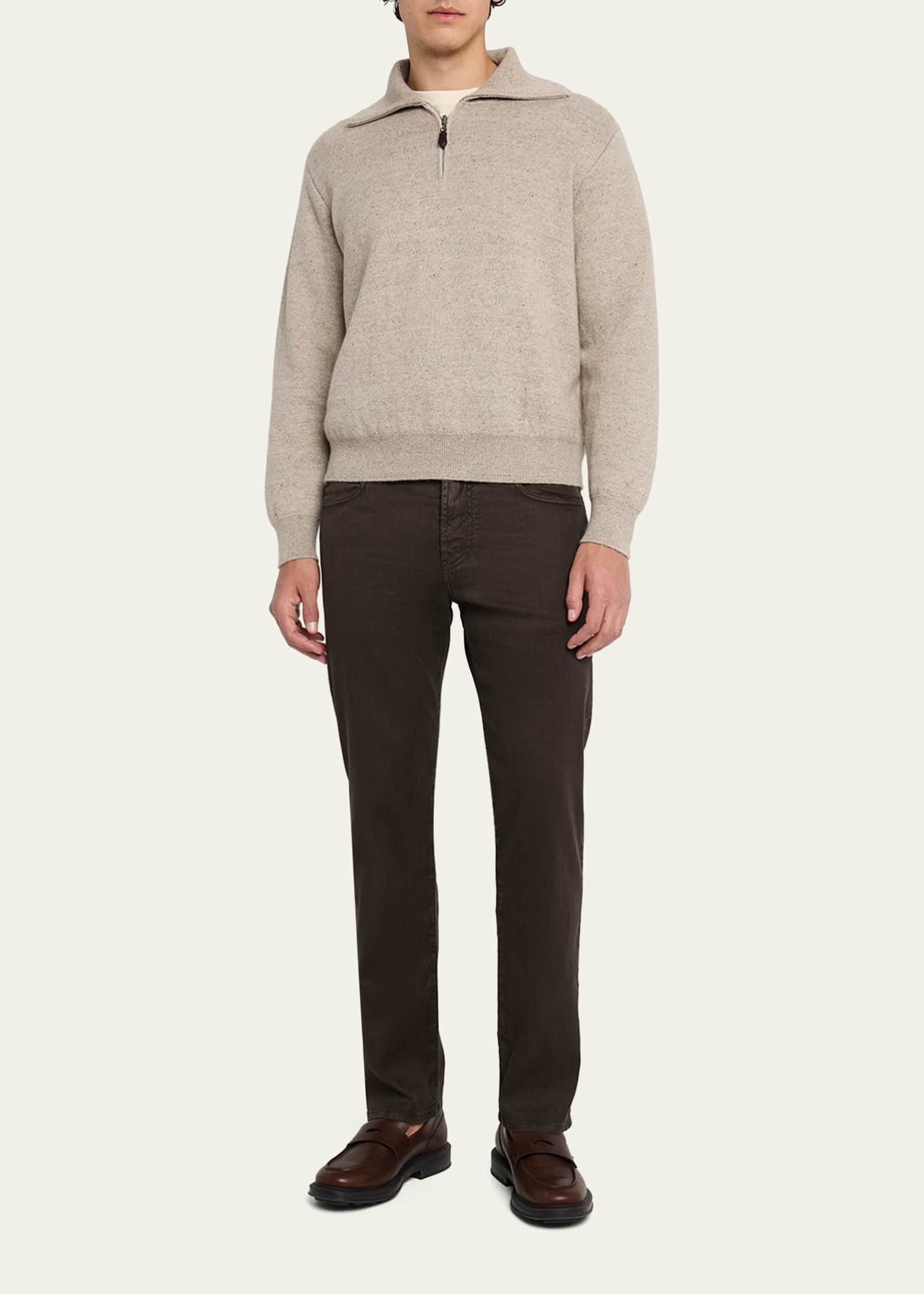 Loro Piana Men's Quarona Linen and Cotton Stretch Five-Pocket Pants Image 2 of 5