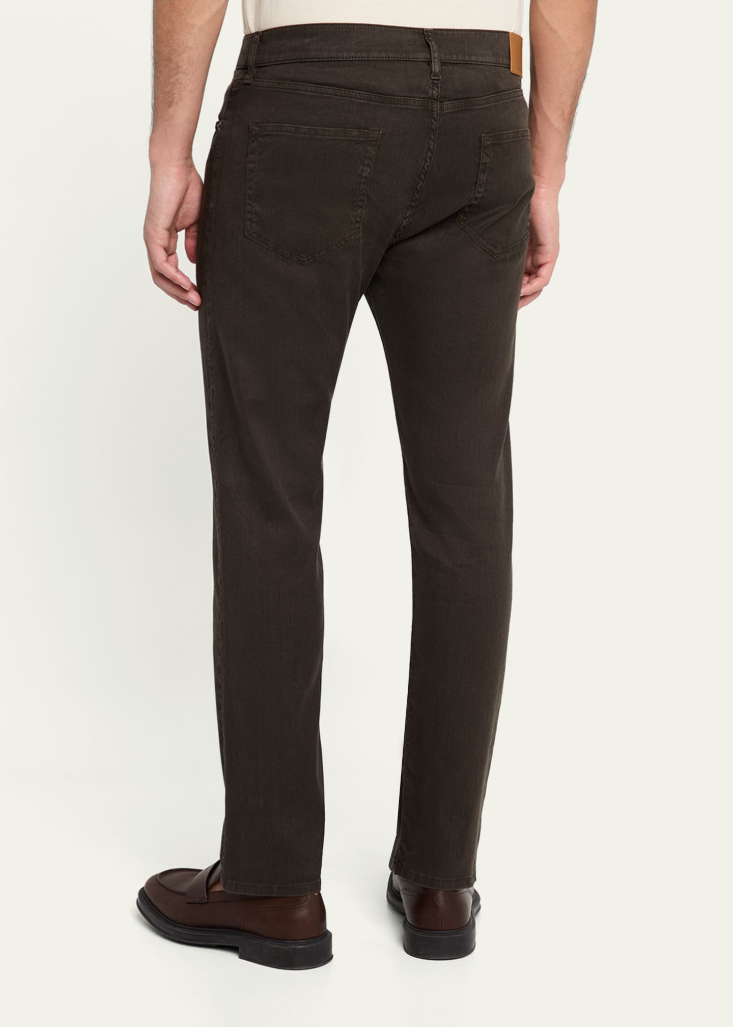 Loro Piana Men's Quarona Linen and Cotton Stretch Five-Pocket Pants Image 3 of 5