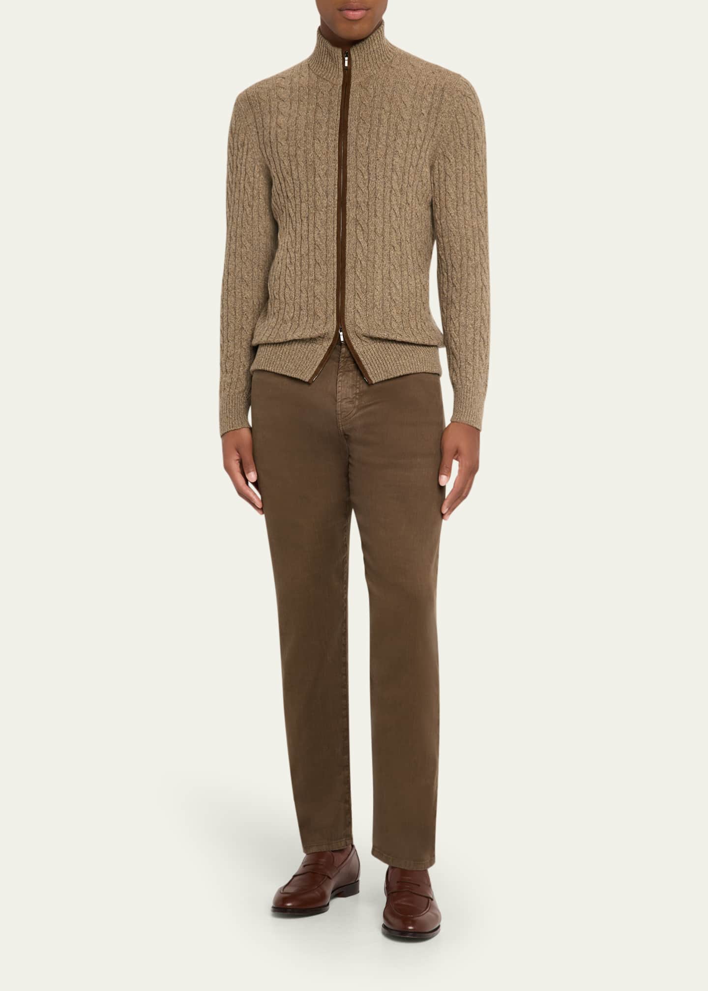 Loro Piana Men's Quarona Linen and Cotton Stretch Five-Pocket