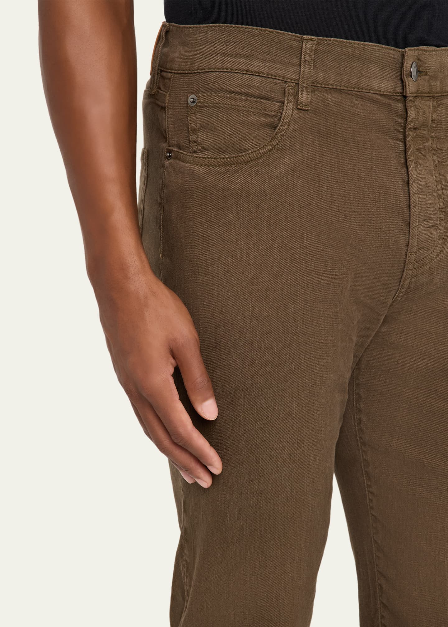 Loro Piana Men's Quarona Linen and Cotton Stretch Five-Pocket