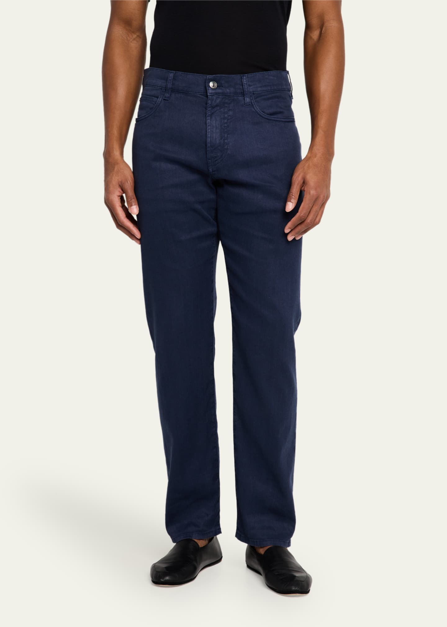 Loro Piana Men's Quarona Linen and Cotton Stretch Five-Pocket Pants Image 4 of 5